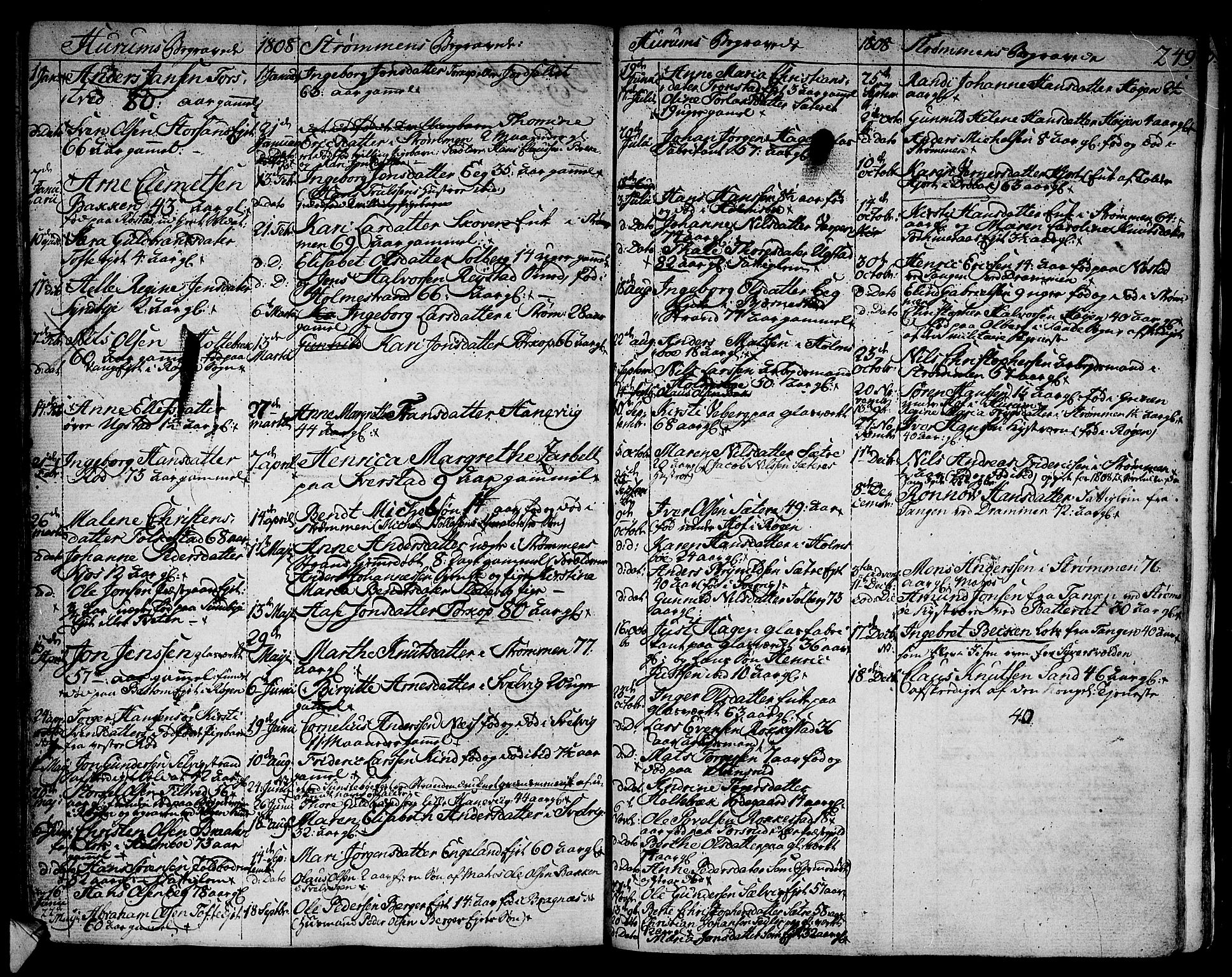 Hurum kirkebøker, AV/SAKO-A-229/F/Fa/L0007: Parish register (official) no. 7, 1771-1810, p. 249