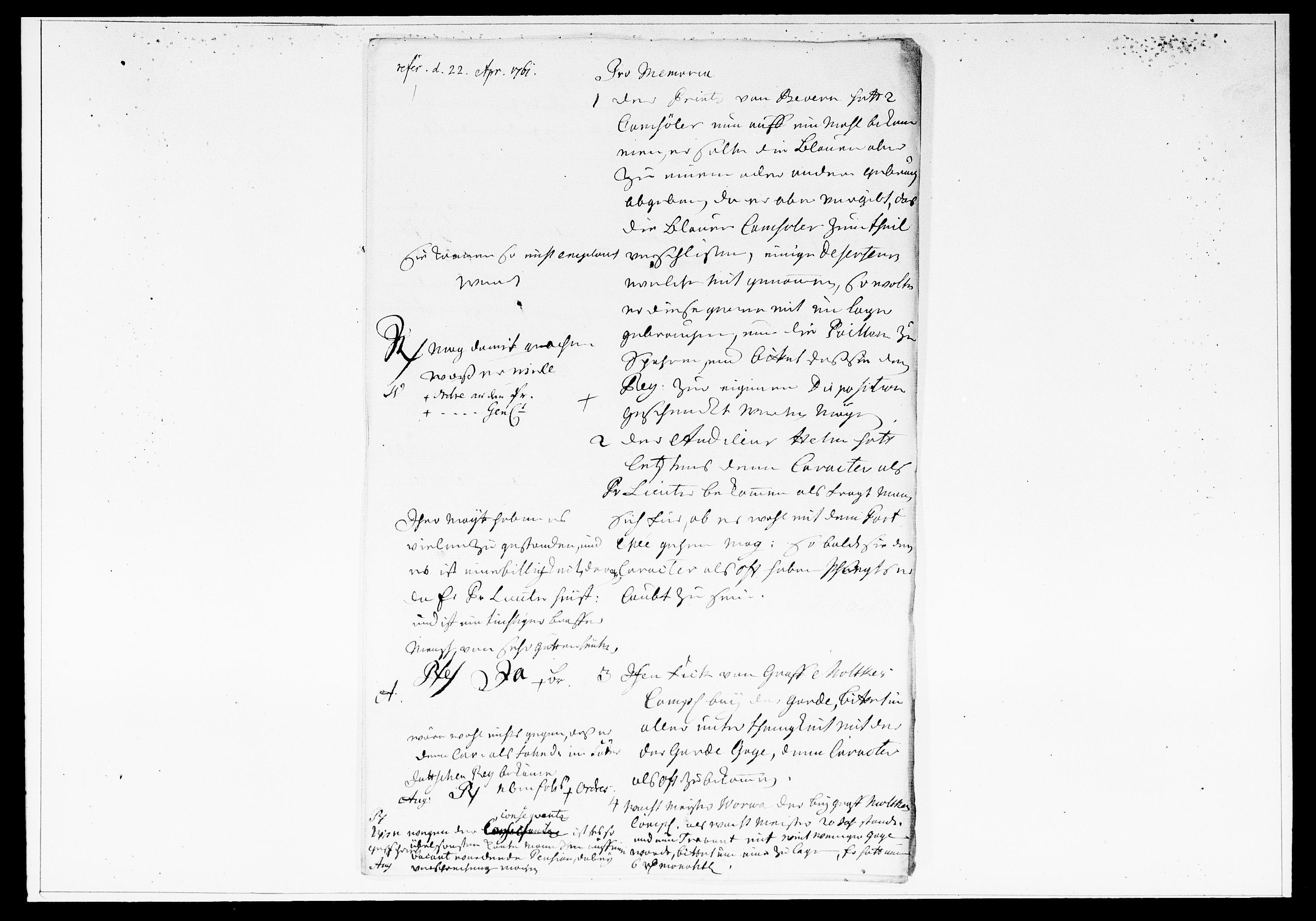 Krigskollegiet, Krigskancelliet, DRA/A-0006/-/1360-1385: Refererede sager, 1761, p. 297