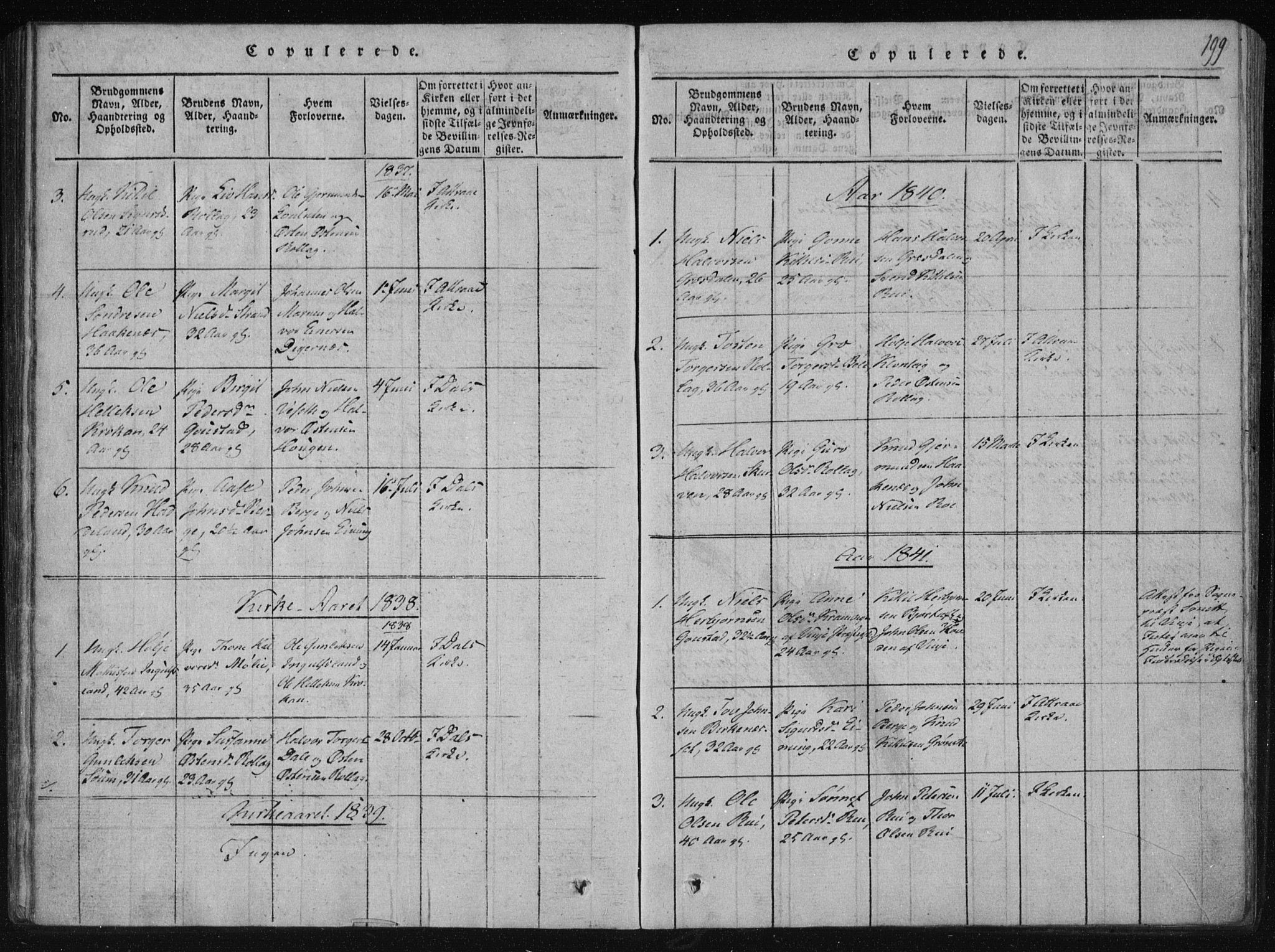 Tinn kirkebøker, SAKO/A-308/F/Fb/L0001: Parish register (official) no. II 1, 1815-1843, p. 199