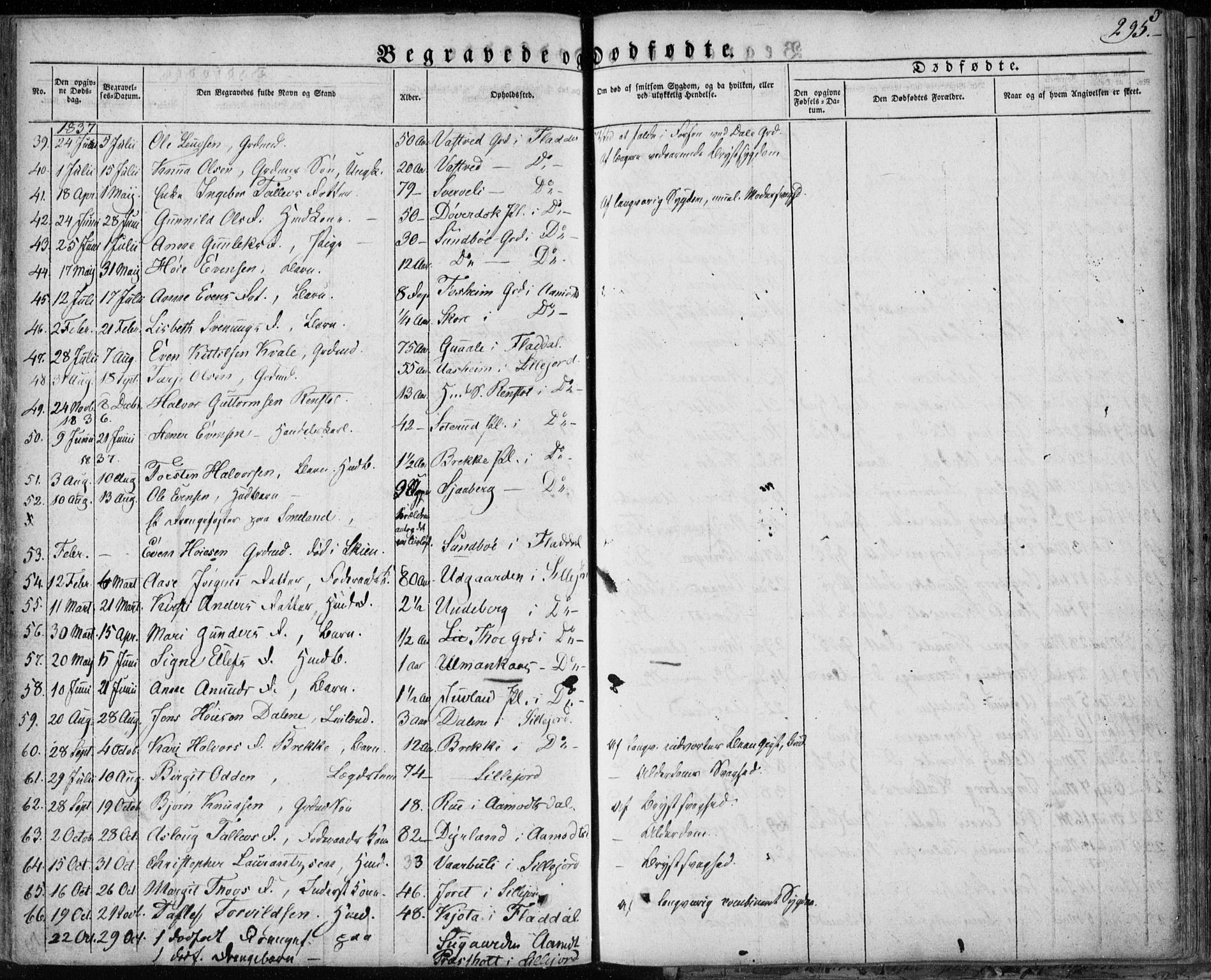 Seljord kirkebøker, SAKO/A-20/F/Fa/L0011: Parish register (official) no. I 11, 1831-1849, p. 295