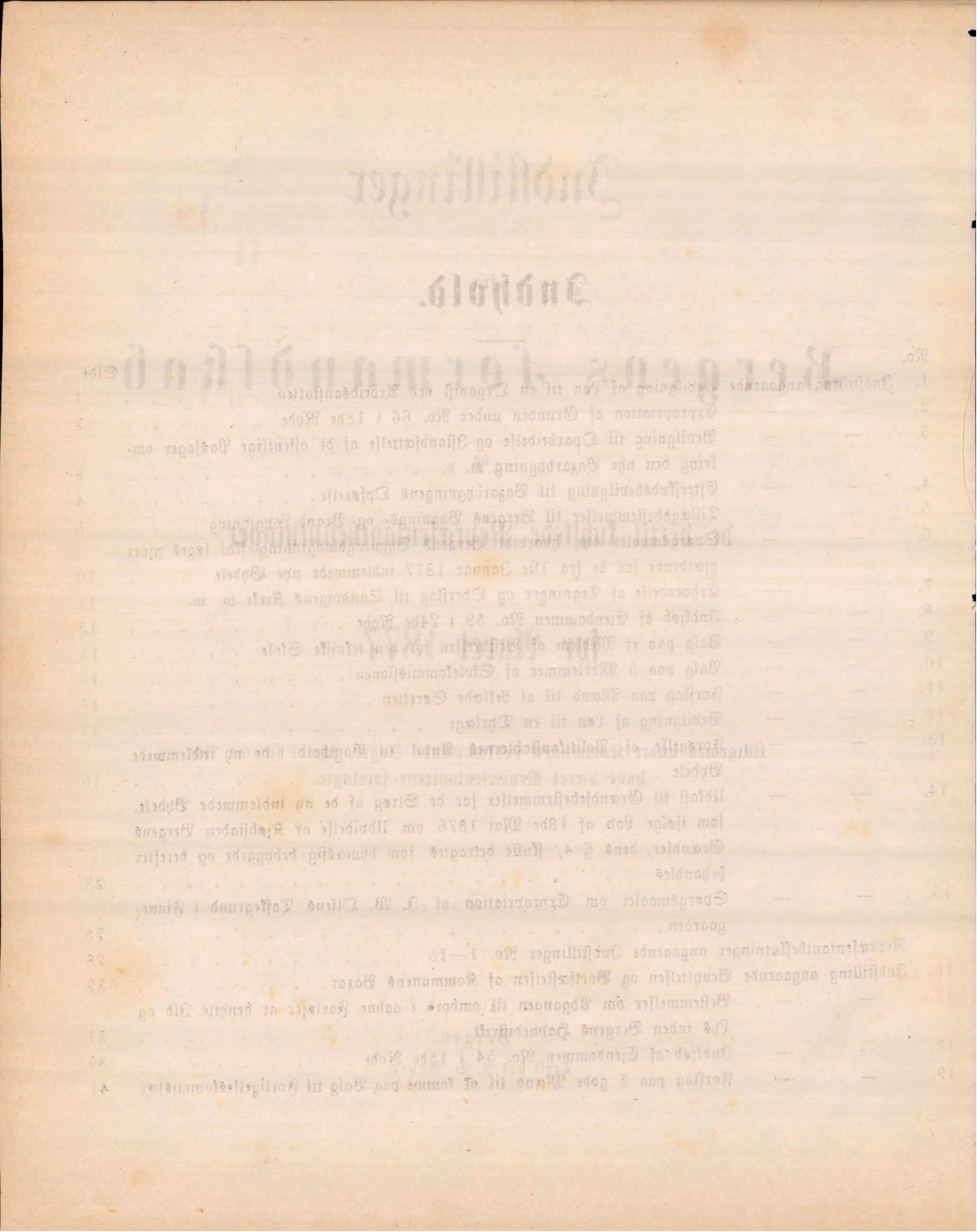 Bergen kommune. Formannskapet, BBA/A-0003/Ad/L0032: Bergens Kommuneforhandlinger, 1877