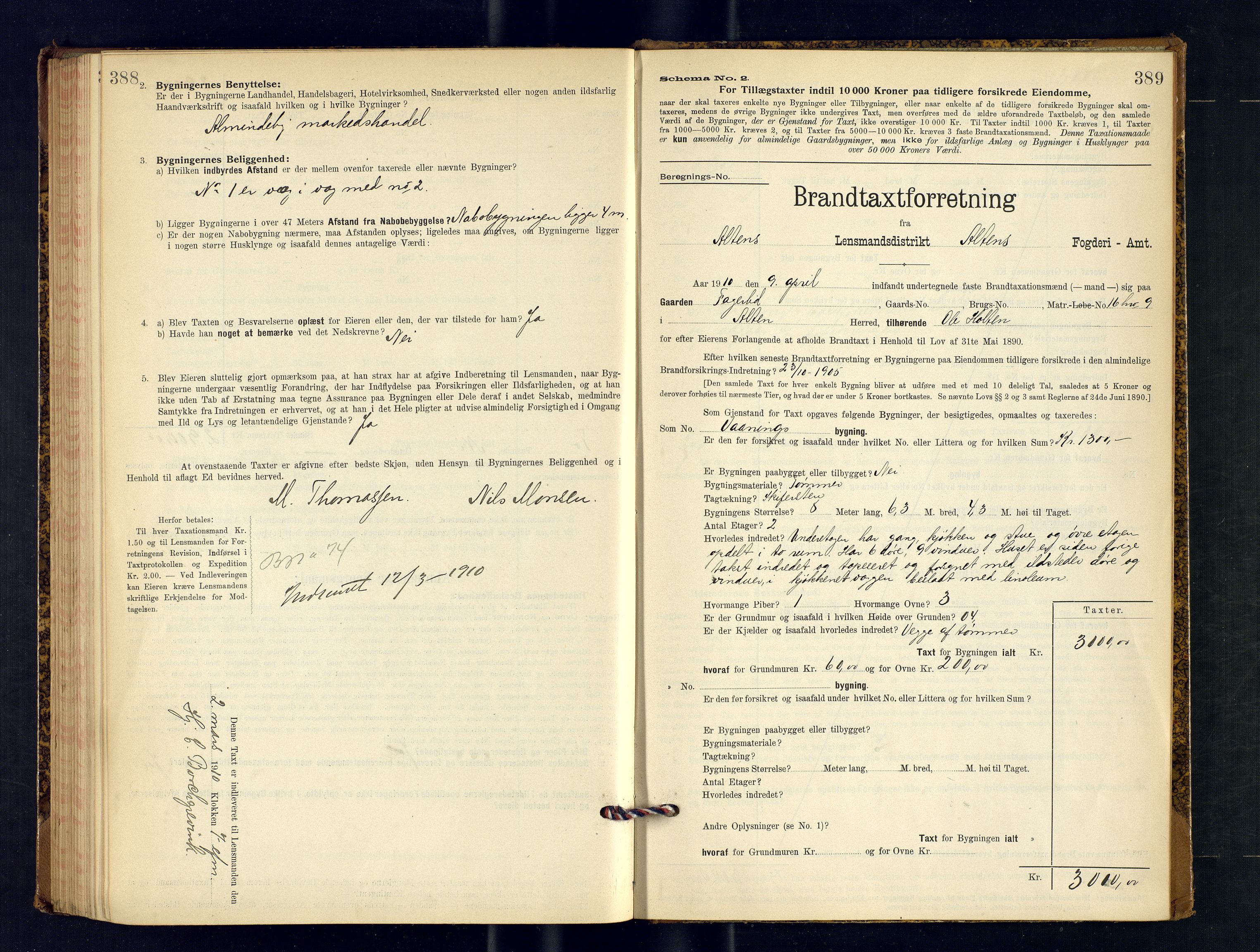 Alta lensmannskontor, AV/SATØ-S-1165/O/Ob/L0169: Branntakstprotokoll, 1901-1910, p. 388-389