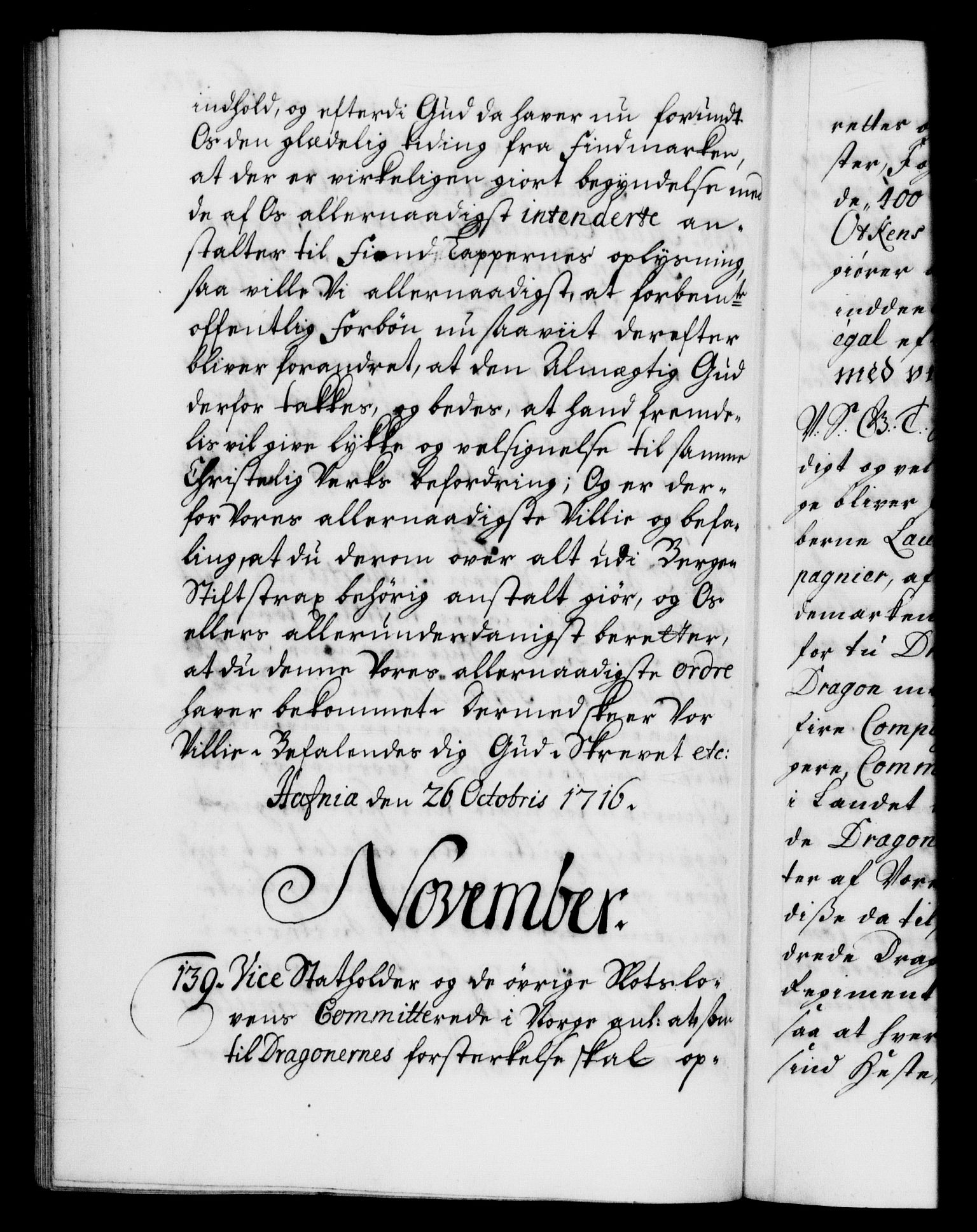 Danske Kanselli 1572-1799, AV/RA-EA-3023/F/Fc/Fca/Fcab/L0020: Norske tegnelser, 1715-1718, p. 303b