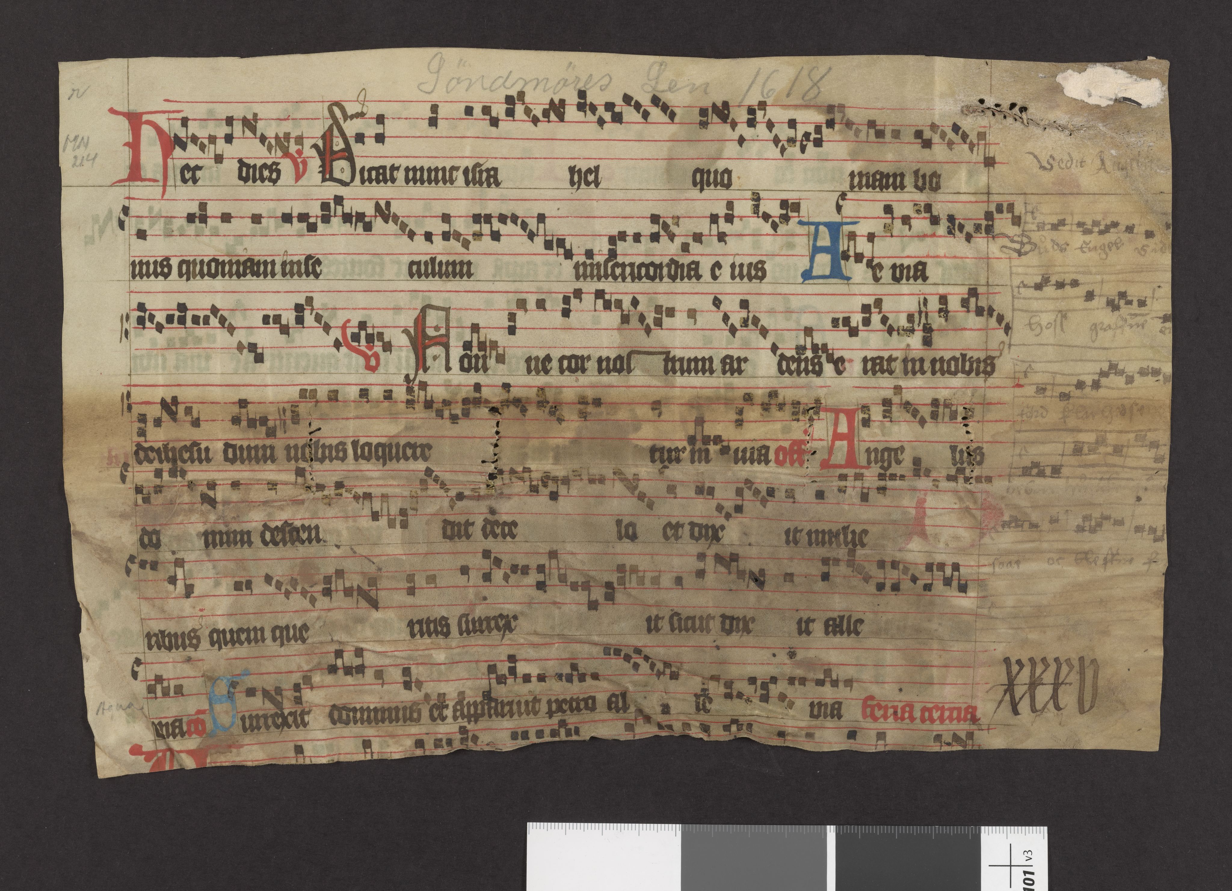 Riksarkivets diplomsamling, AV/RA-EA-5965/F27/F27A/F27Ab/L0002: Latinske fragmenter stort format, 1100-1536, p. 48