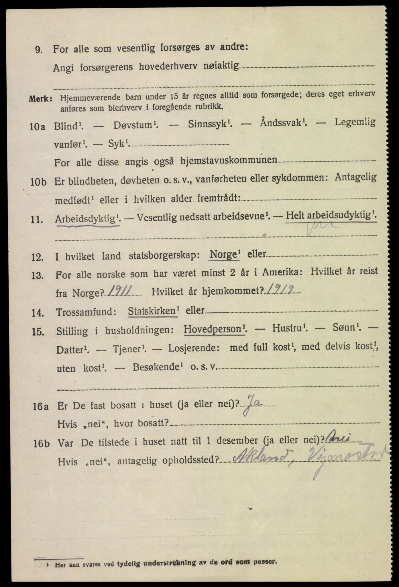 SAK, 1920 census for Vigmostad, 1920, p. 1684