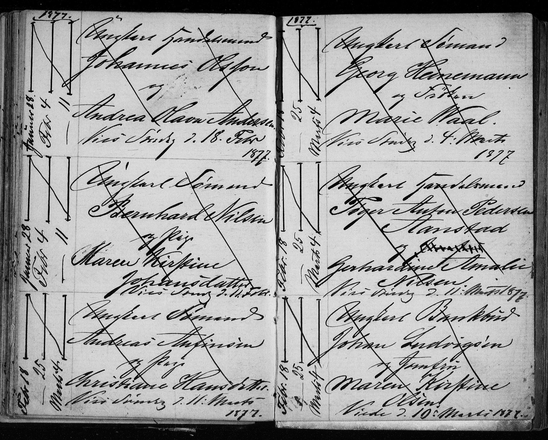 Bragernes kirkebøker, AV/SAKO-A-6/H/Ha/L0006: Banns register no. 6, 1873-1896