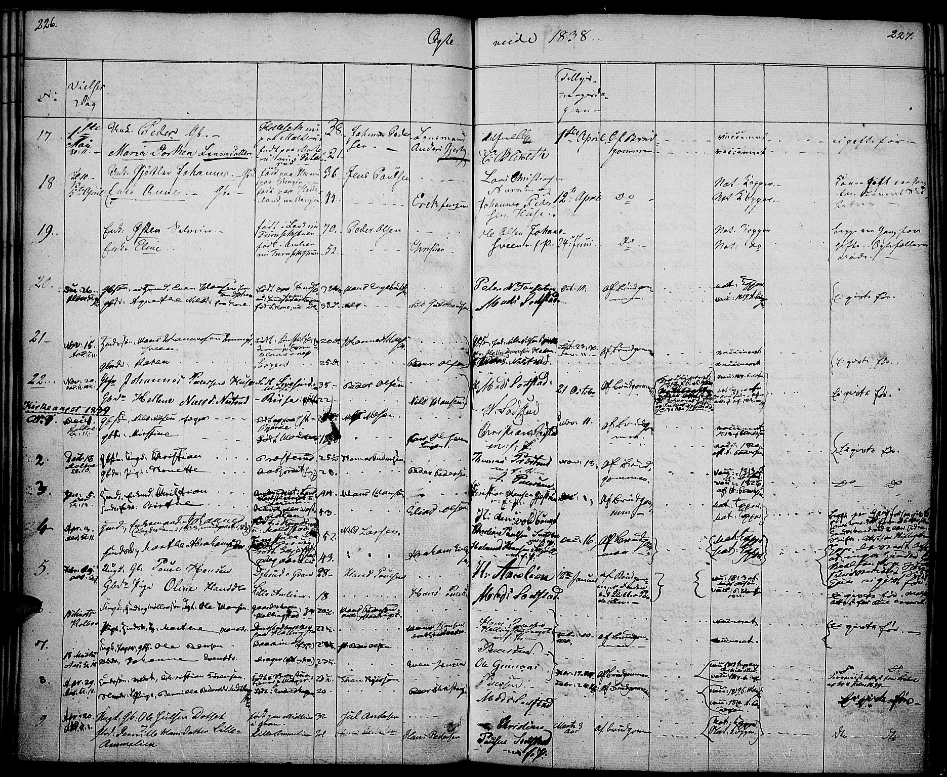 Vestre Toten prestekontor, SAH/PREST-108/H/Ha/Haa/L0003: Parish register (official) no. 3, 1836-1843, p. 226-227
