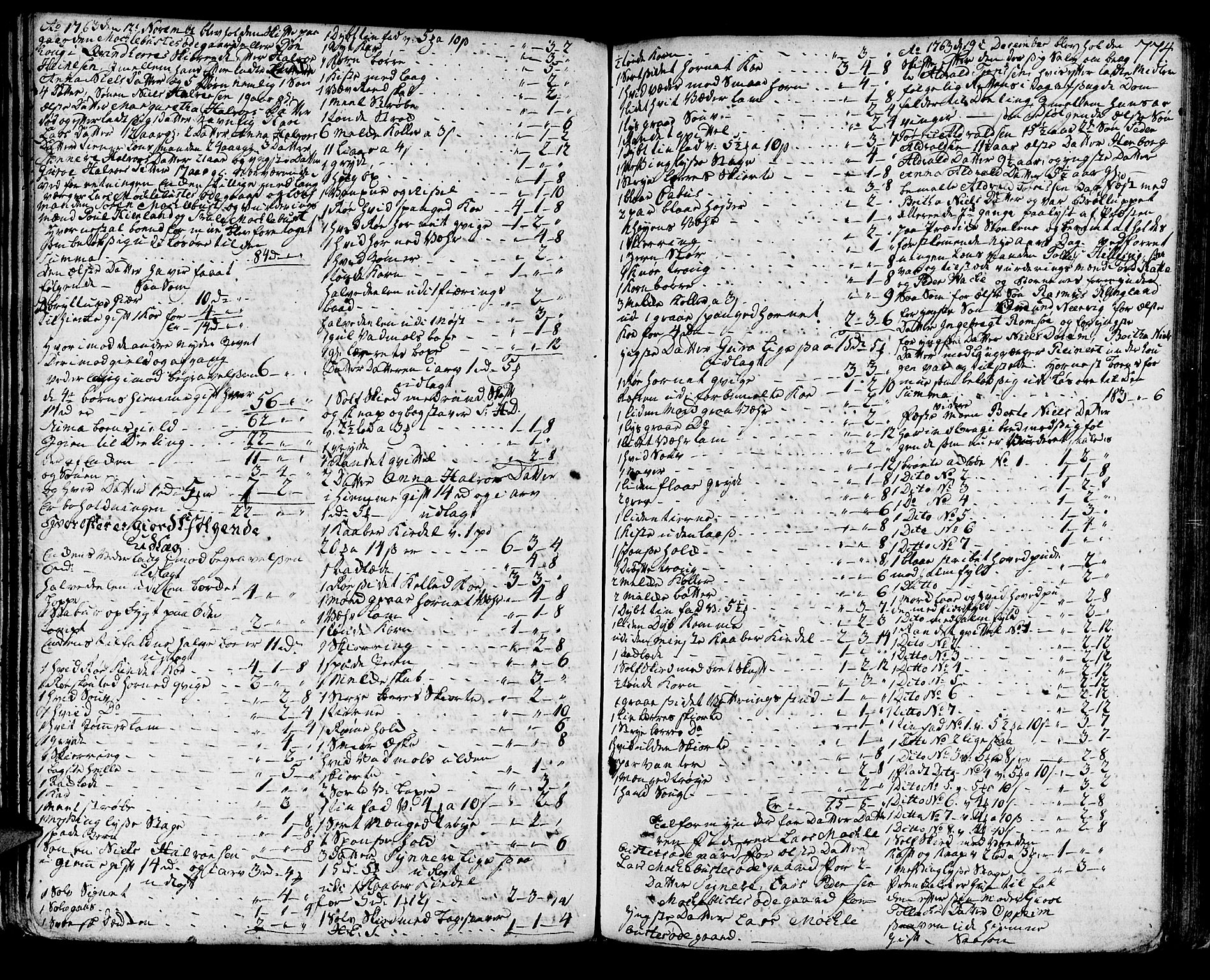 Sunnhordland sorenskrivar, SAB/A-2401/1/H/Ha/Haa/L0007: Skifteprotokollar. Register på lesesal. Fol. 901- ut, 1765-1768, p. 773b-774a