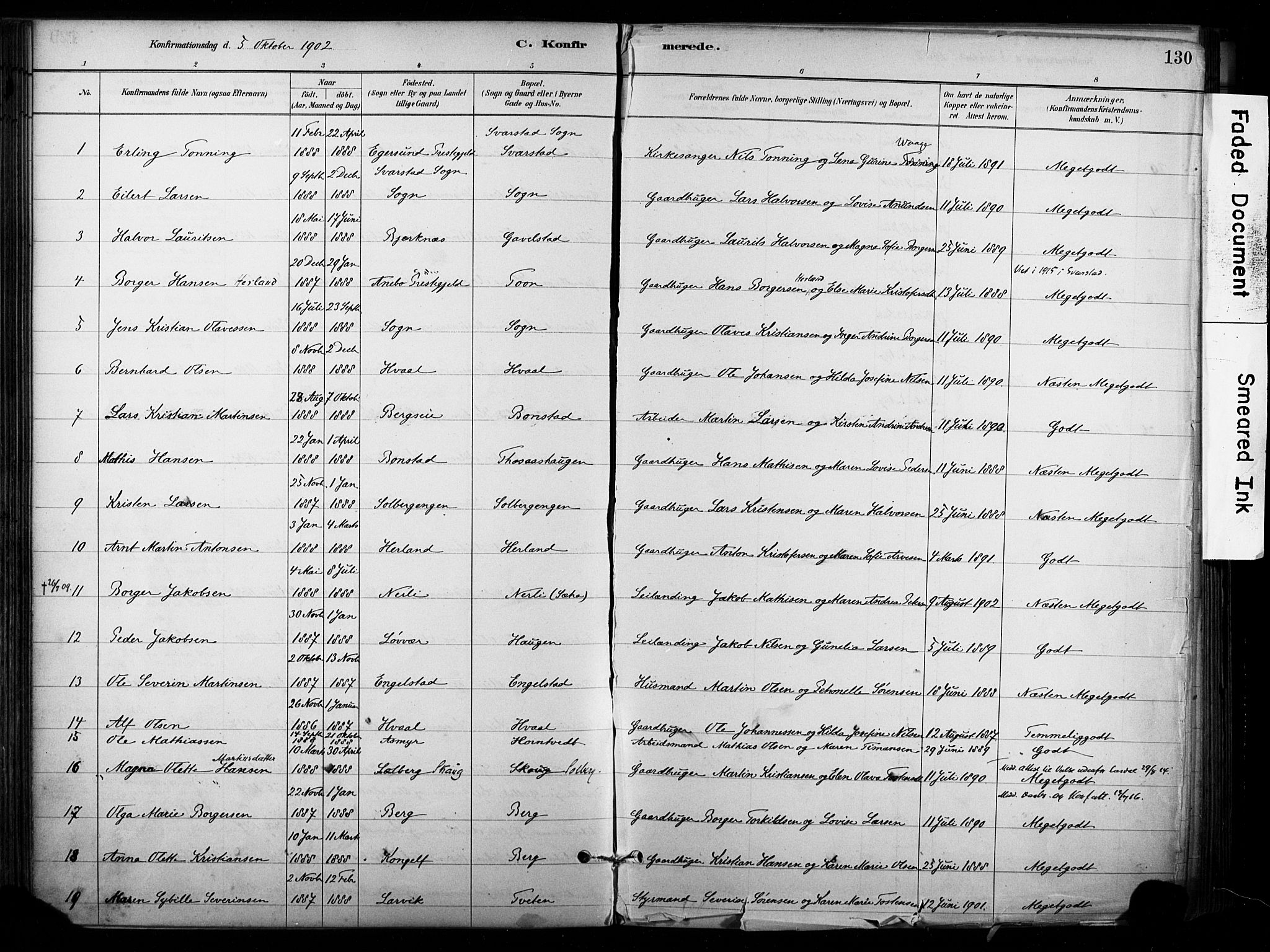 Lardal kirkebøker, AV/SAKO-A-350/F/Fb/L0001: Parish register (official) no. II 1, 1881-1911, p. 130