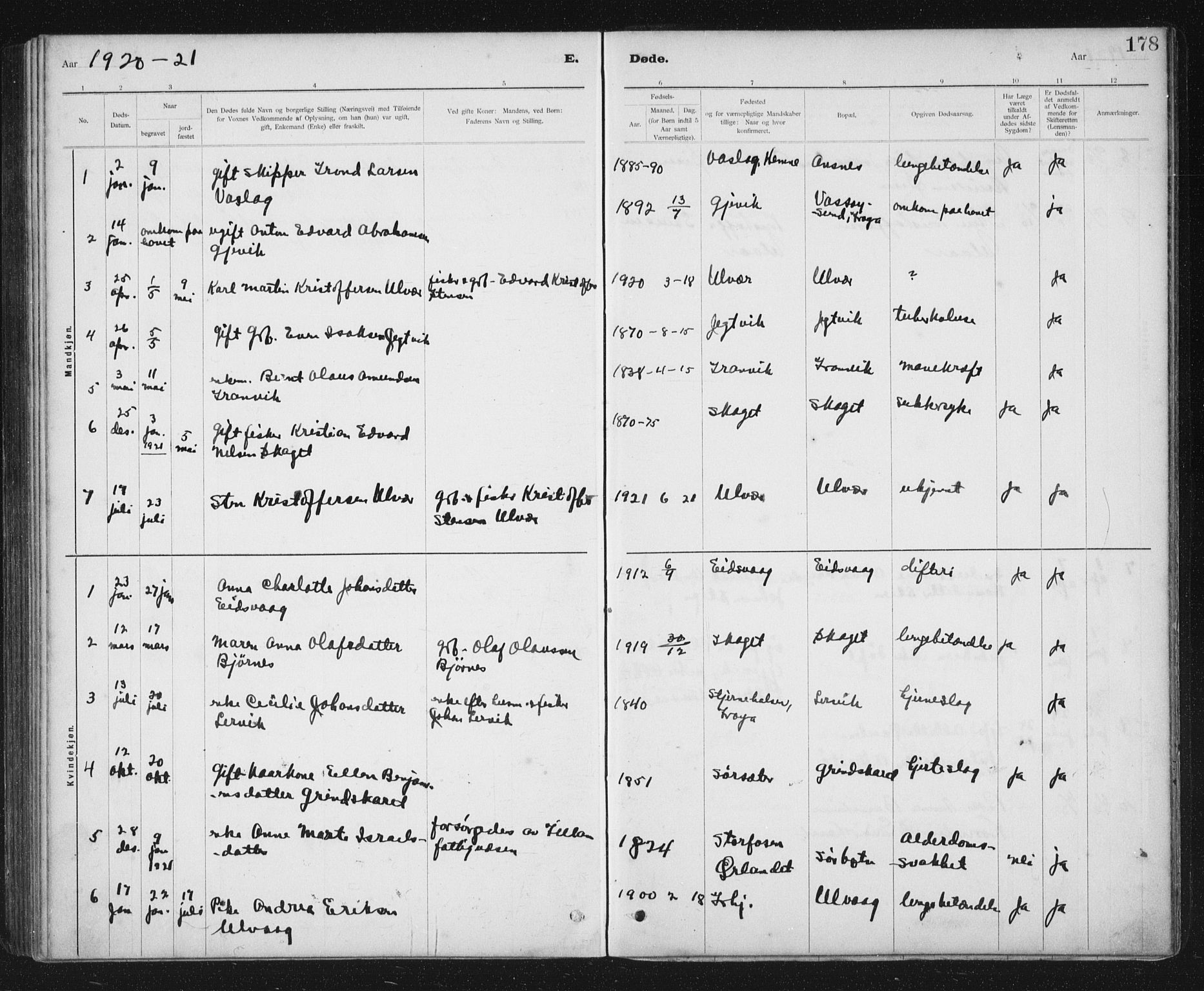 Ministerialprotokoller, klokkerbøker og fødselsregistre - Sør-Trøndelag, SAT/A-1456/637/L0563: Parish register (copy) no. 637C04, 1899-1940, p. 178