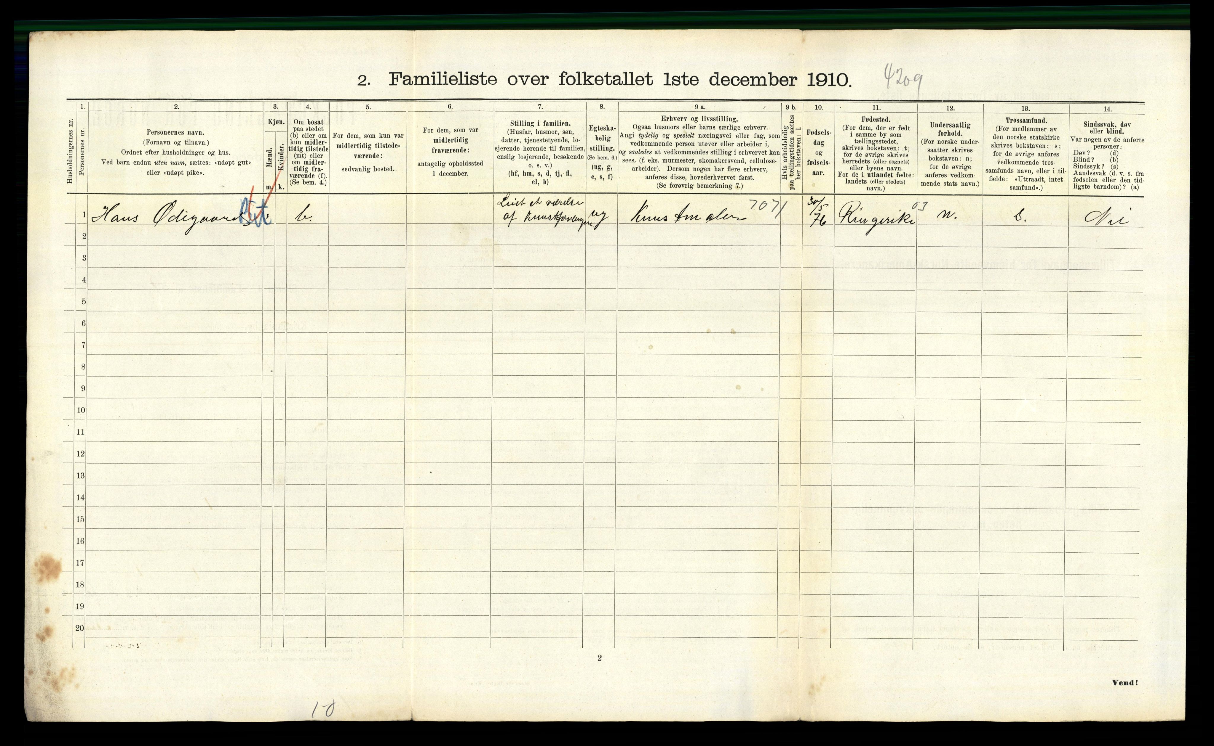 RA, 1910 census for Kristiania, 1910, p. 96940