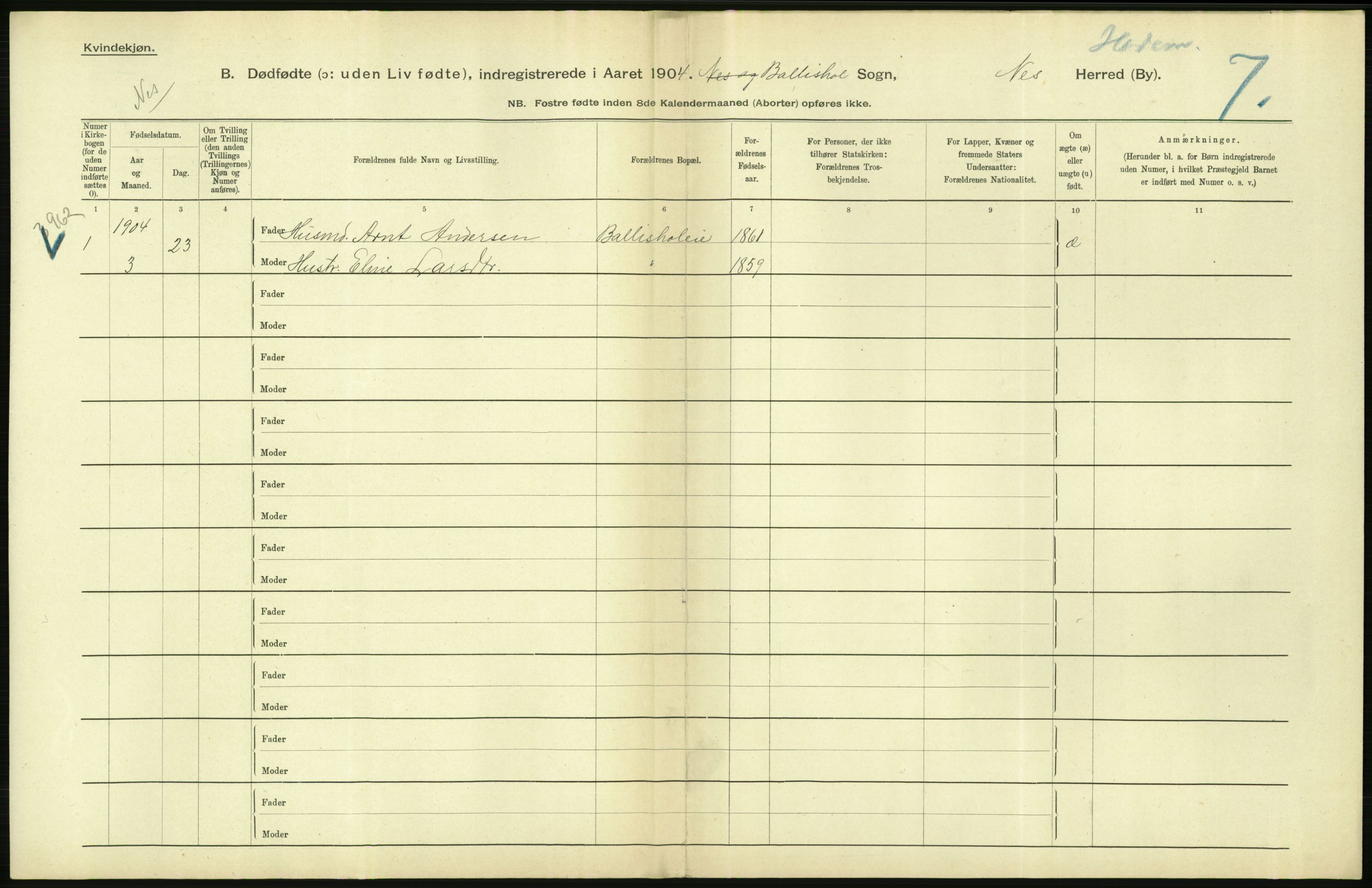 Statistisk sentralbyrå, Sosiodemografiske emner, Befolkning, RA/S-2228/D/Df/Dfa/Dfab/L0025: Smålenenes amt - Stavanger amt: Dødfødte. Bygder., 1904, p. 118