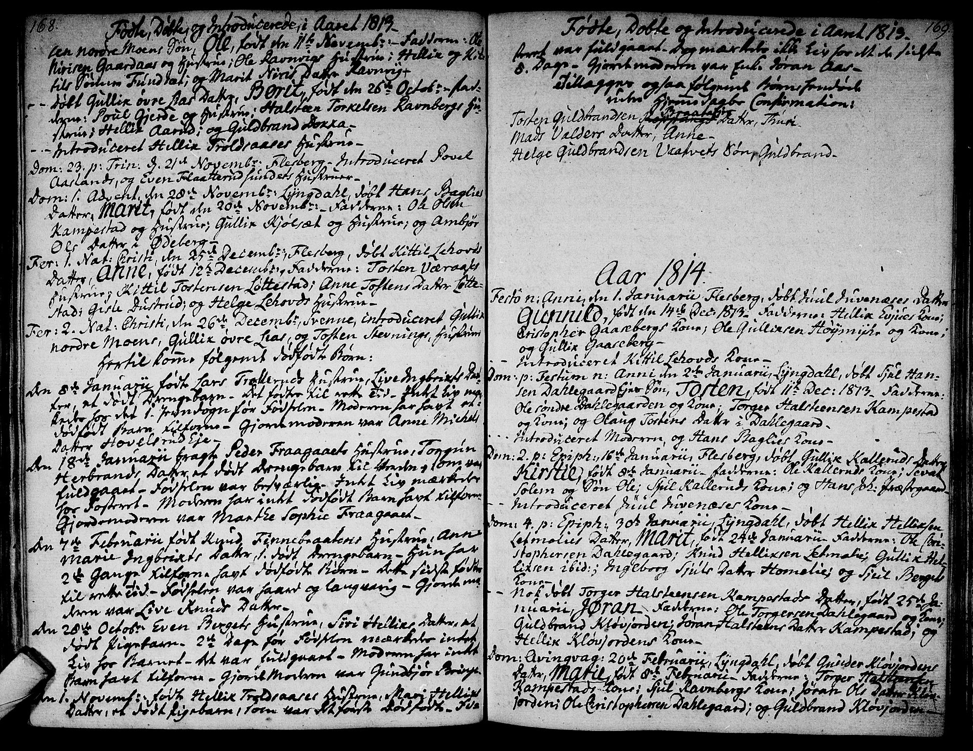 Flesberg kirkebøker, AV/SAKO-A-18/F/Fa/L0004: Parish register (official) no. I 4, 1788-1815, p. 168-169