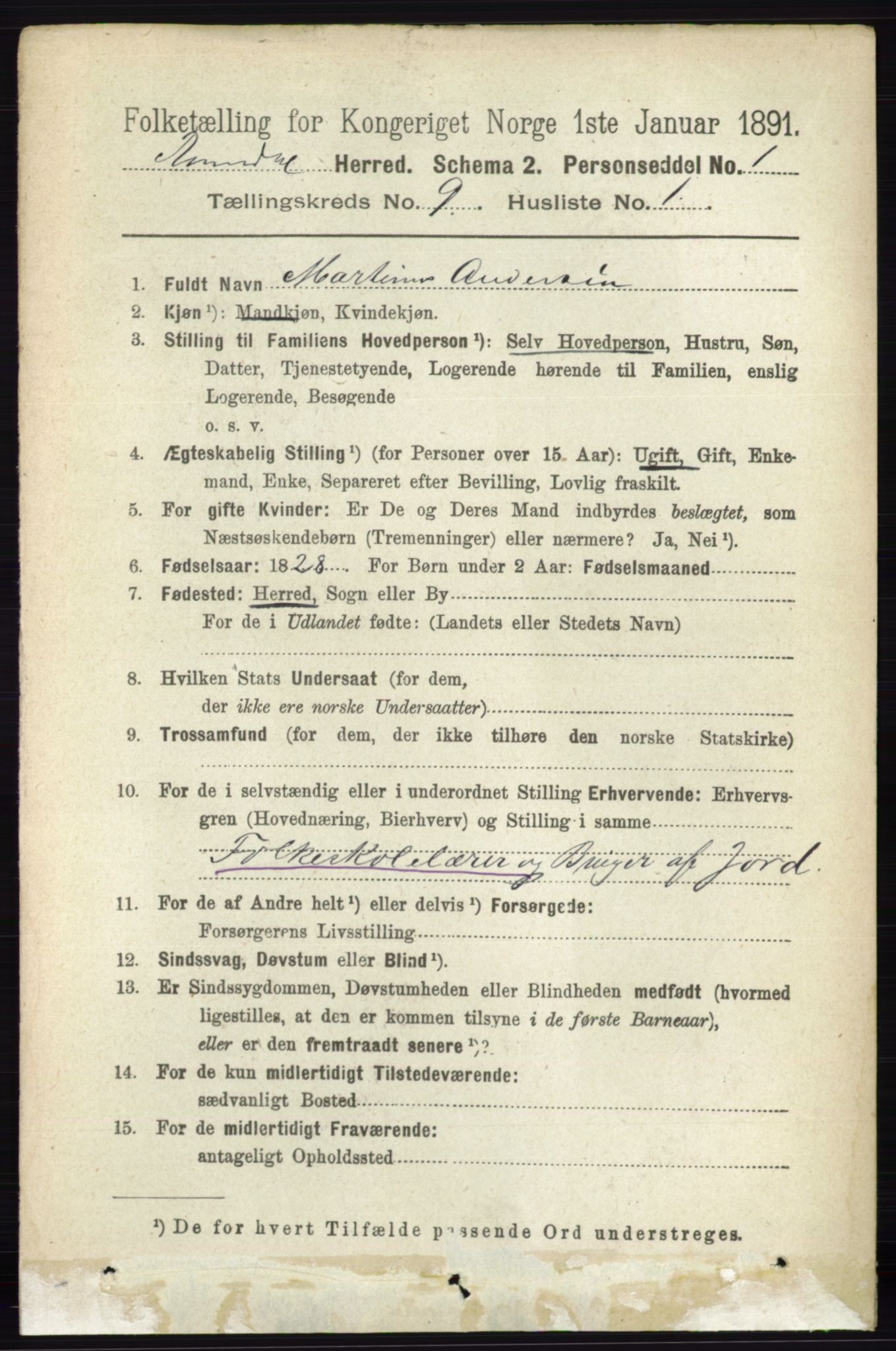 RA, 1891 census for 0416 Romedal, 1891, p. 4321