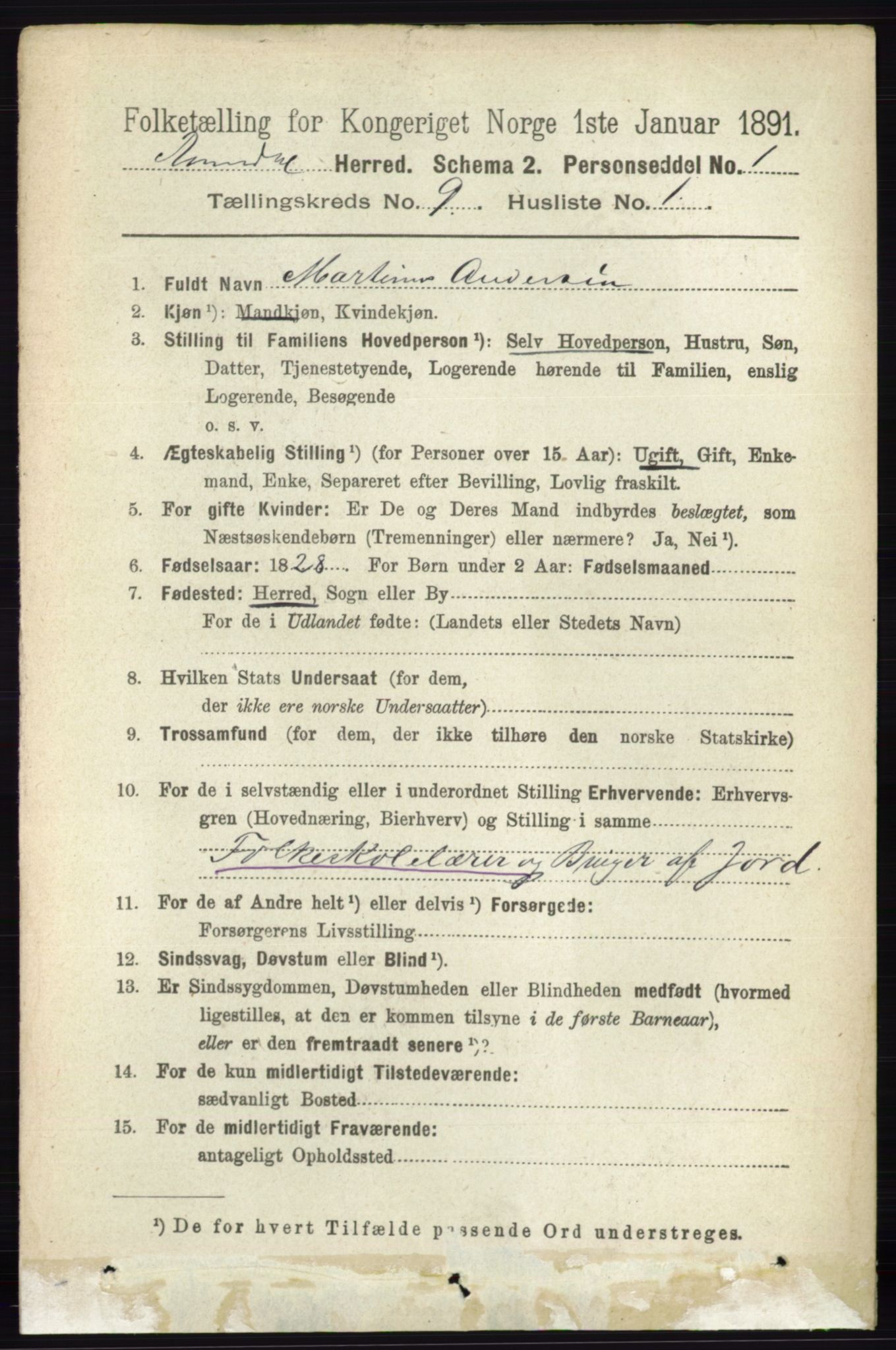 RA, 1891 census for 0416 Romedal, 1891, p. 4321