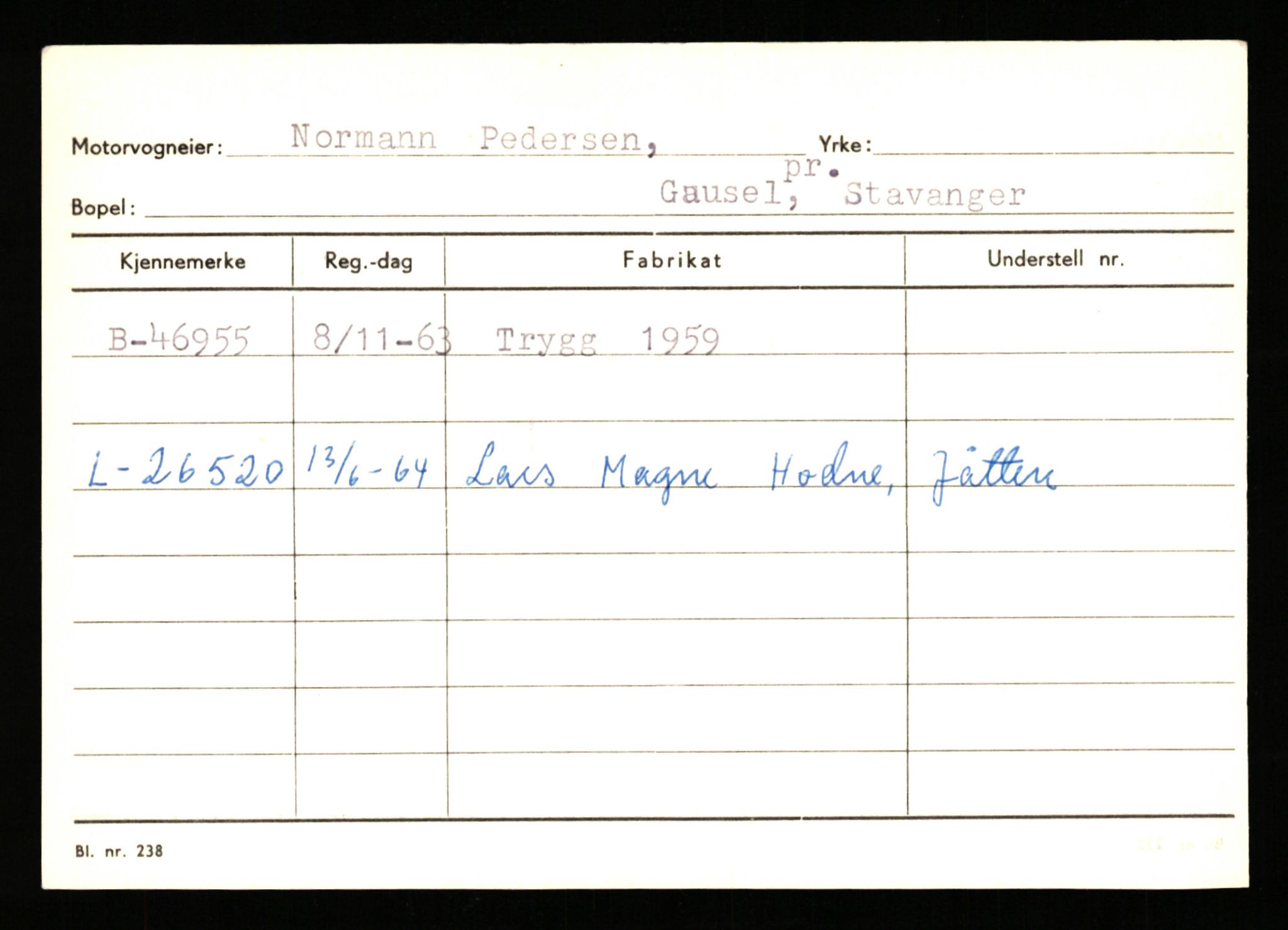 Stavanger trafikkstasjon, AV/SAST-A-101942/0/G/L0006: Registreringsnummer: 34250 - 49007, 1930-1971, p. 3114