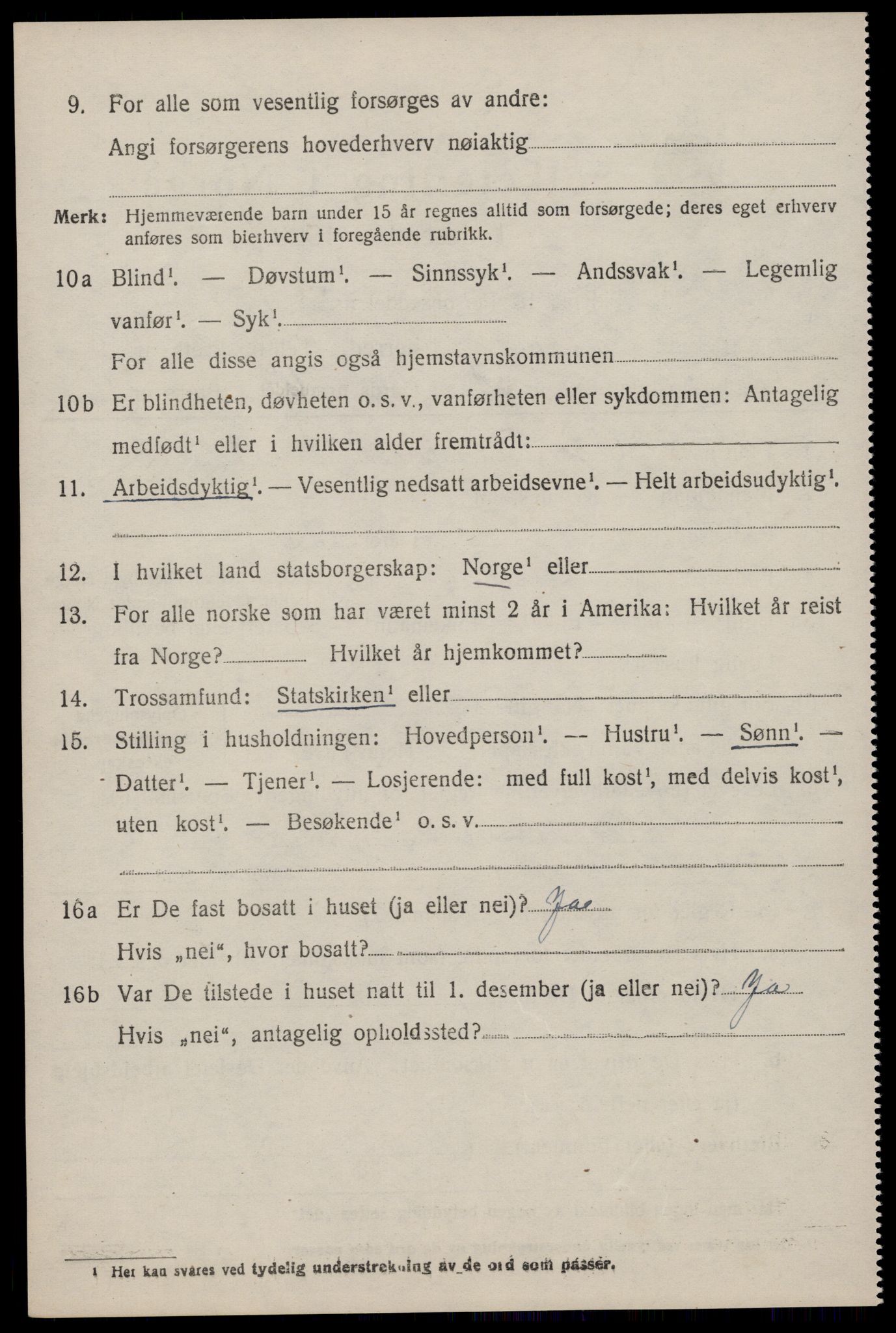 SAST, 1920 census for Suldal, 1920, p. 913