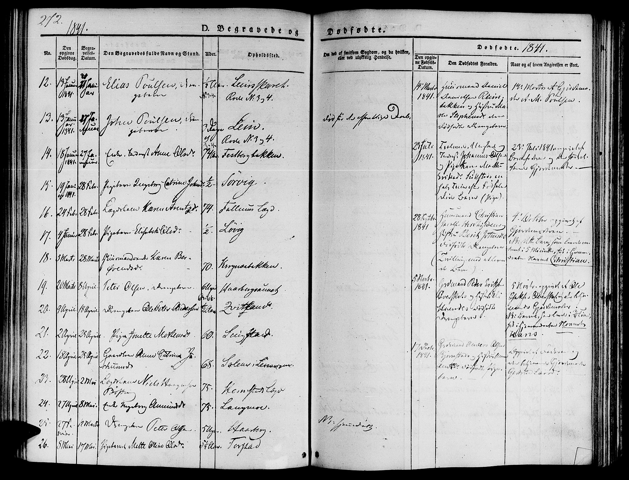 Ministerialprotokoller, klokkerbøker og fødselsregistre - Sør-Trøndelag, SAT/A-1456/646/L0610: Parish register (official) no. 646A08, 1837-1847, p. 272