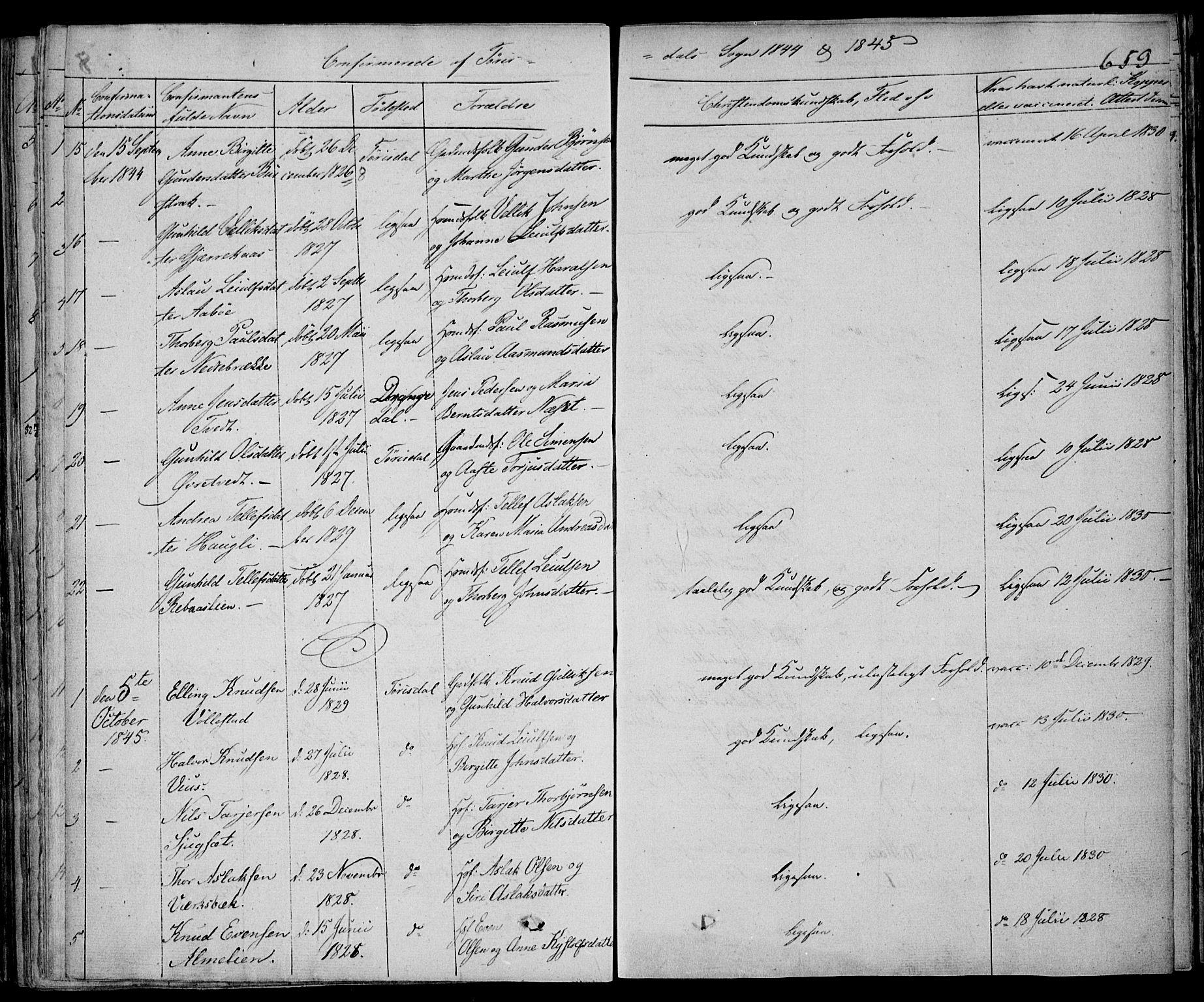 Drangedal kirkebøker, SAKO/A-258/F/Fa/L0007b: Parish register (official) no. 7b, 1837-1856, p. 659