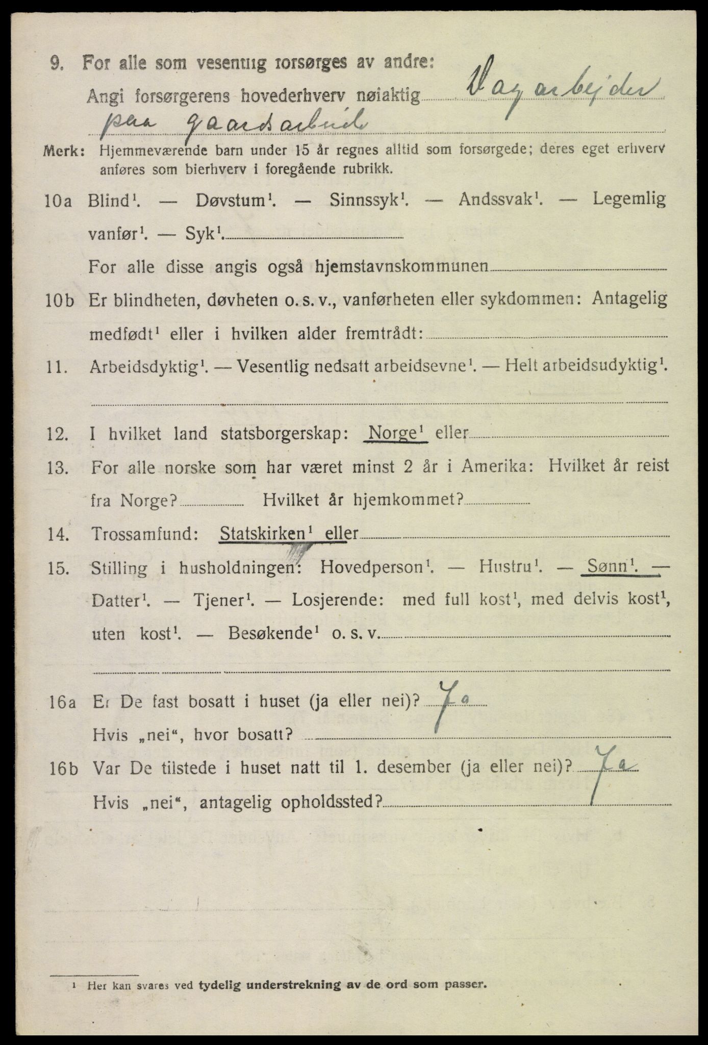 SAH, 1920 census for Fåberg, 1920, p. 14791