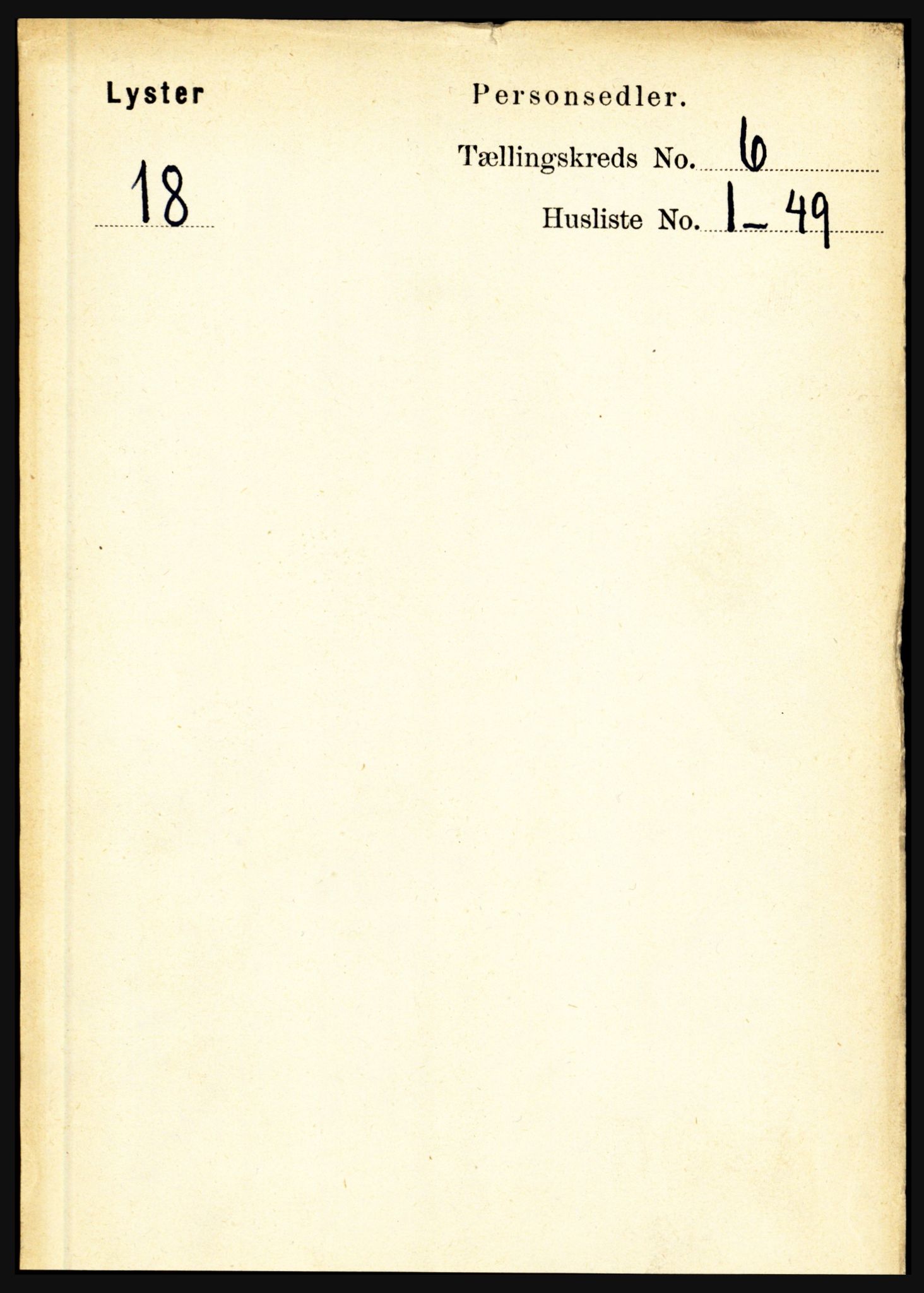 RA, 1891 census for 1426 Luster, 1891, p. 2161