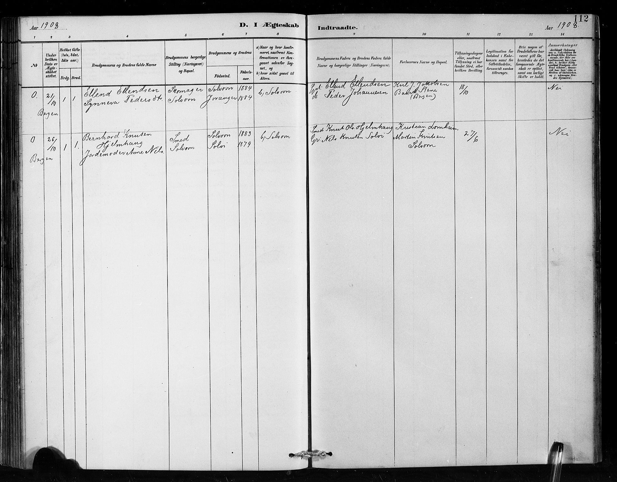 Hafslo sokneprestembete, SAB/A-80301/H/Hab/Habc/L0001: Parish register (copy) no. C 1, 1882-1908, p. 112