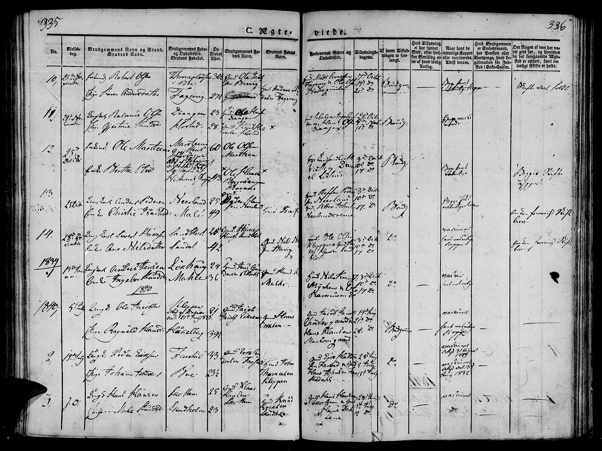 Ministerialprotokoller, klokkerbøker og fødselsregistre - Møre og Romsdal, AV/SAT-A-1454/566/L0765: Parish register (official) no. 566A04, 1829-1841, p. 335-336