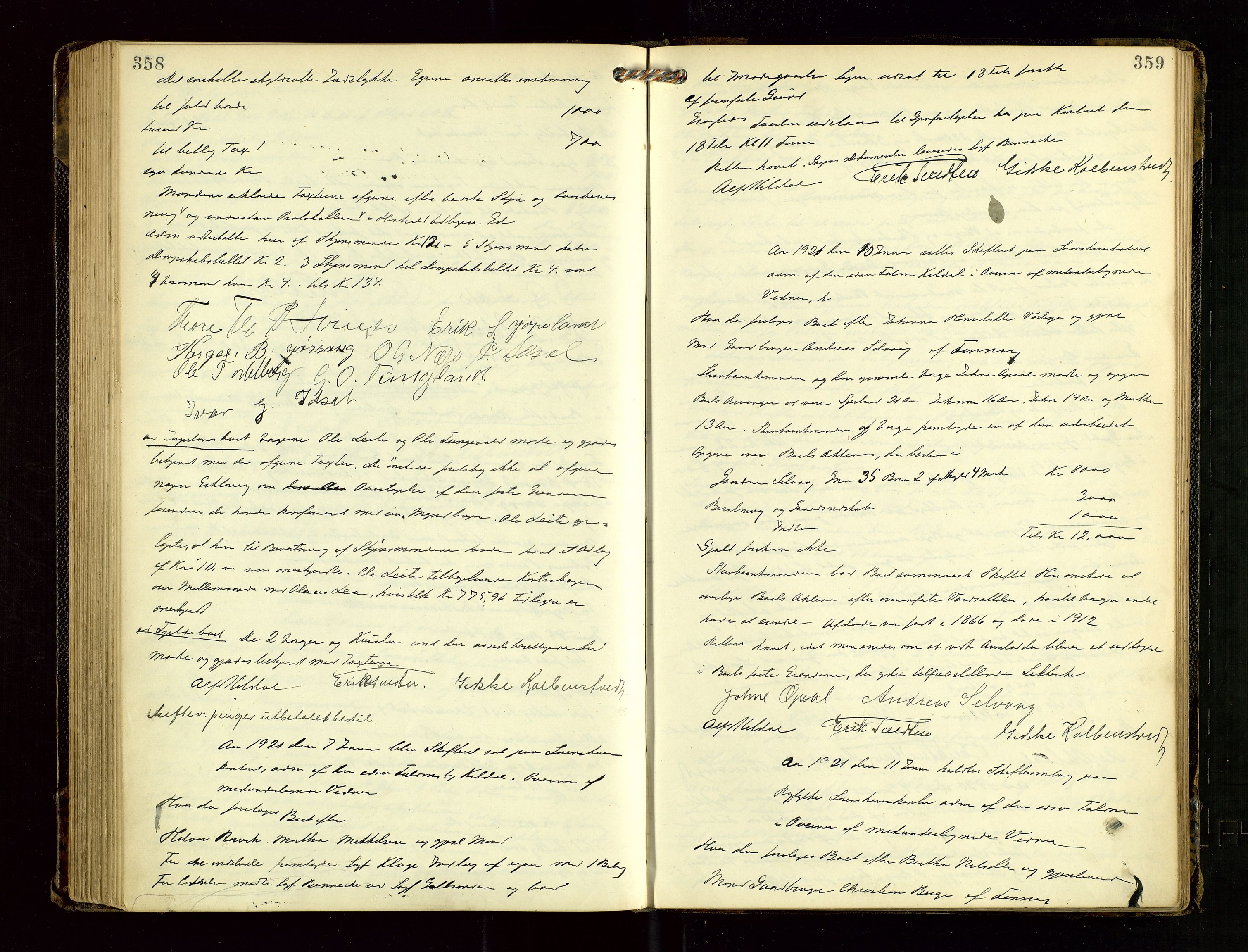 Ryfylke tingrett, AV/SAST-A-100055/001/IV/IVF/L0017: Skifteforhandlingsprotokoll, 1915-1923, p. 358-359