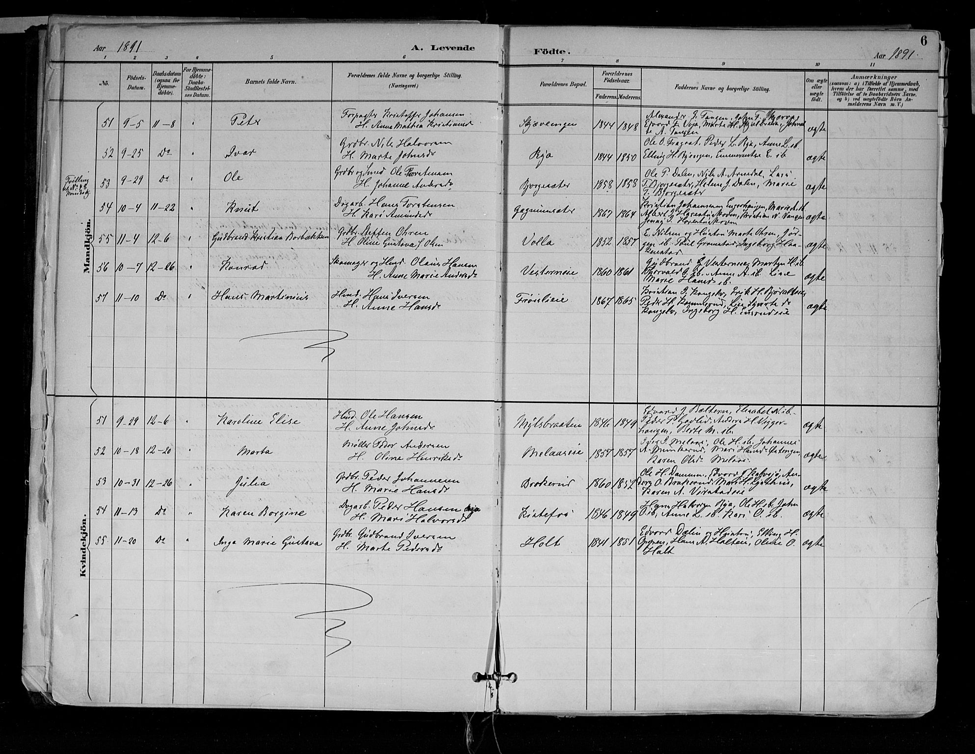 Jevnaker prestekontor, SAH/PREST-116/H/Ha/Haa/L0010: Parish register (official) no. 10, 1891-1906, p. 6