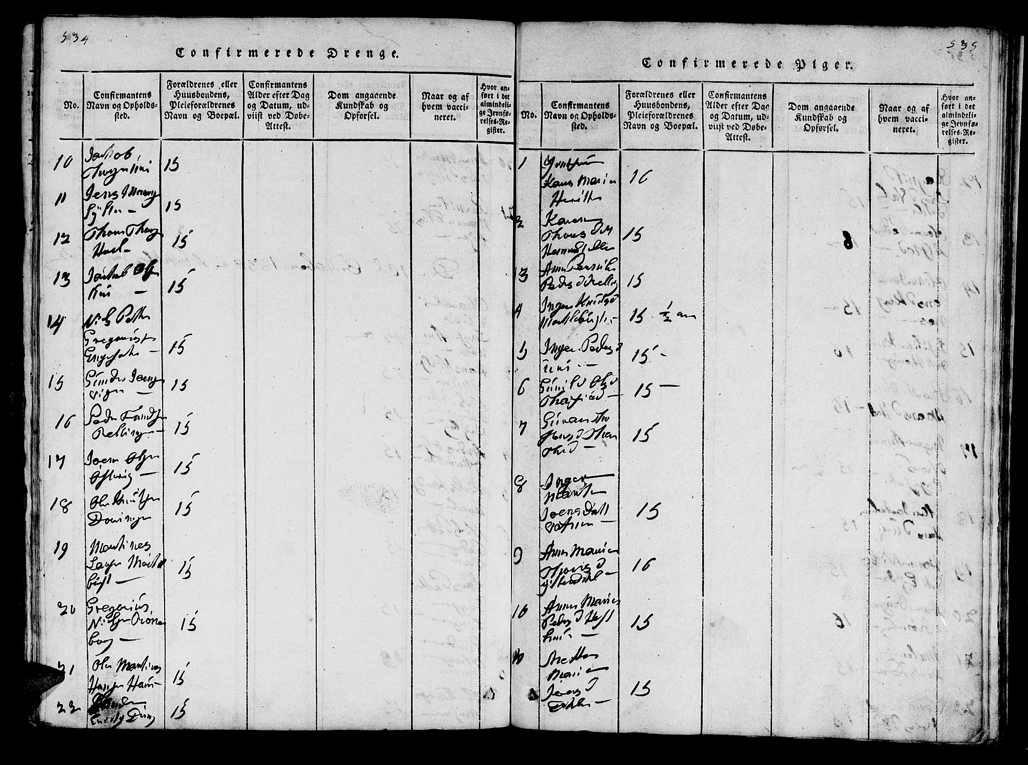 Ministerialprotokoller, klokkerbøker og fødselsregistre - Møre og Romsdal, SAT/A-1454/519/L0246: Parish register (official) no. 519A05, 1817-1834, p. 534-535