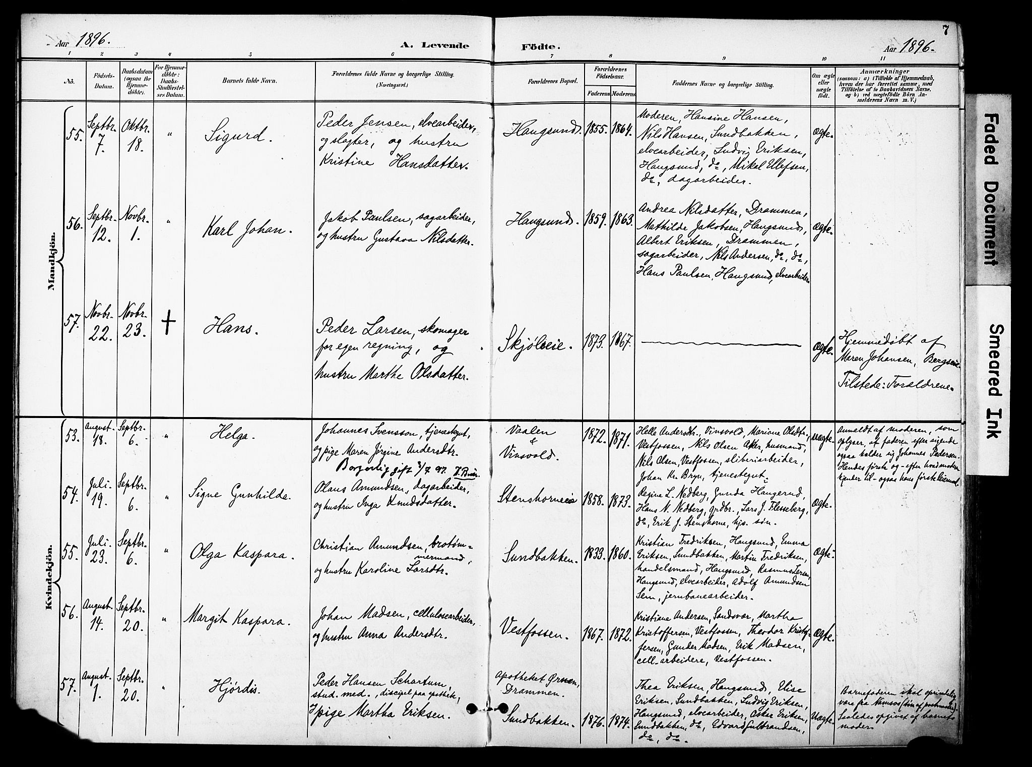 Eiker kirkebøker, AV/SAKO-A-4/F/Fb/L0003: Parish register (official) no. II 3, 1896-1942, p. 7