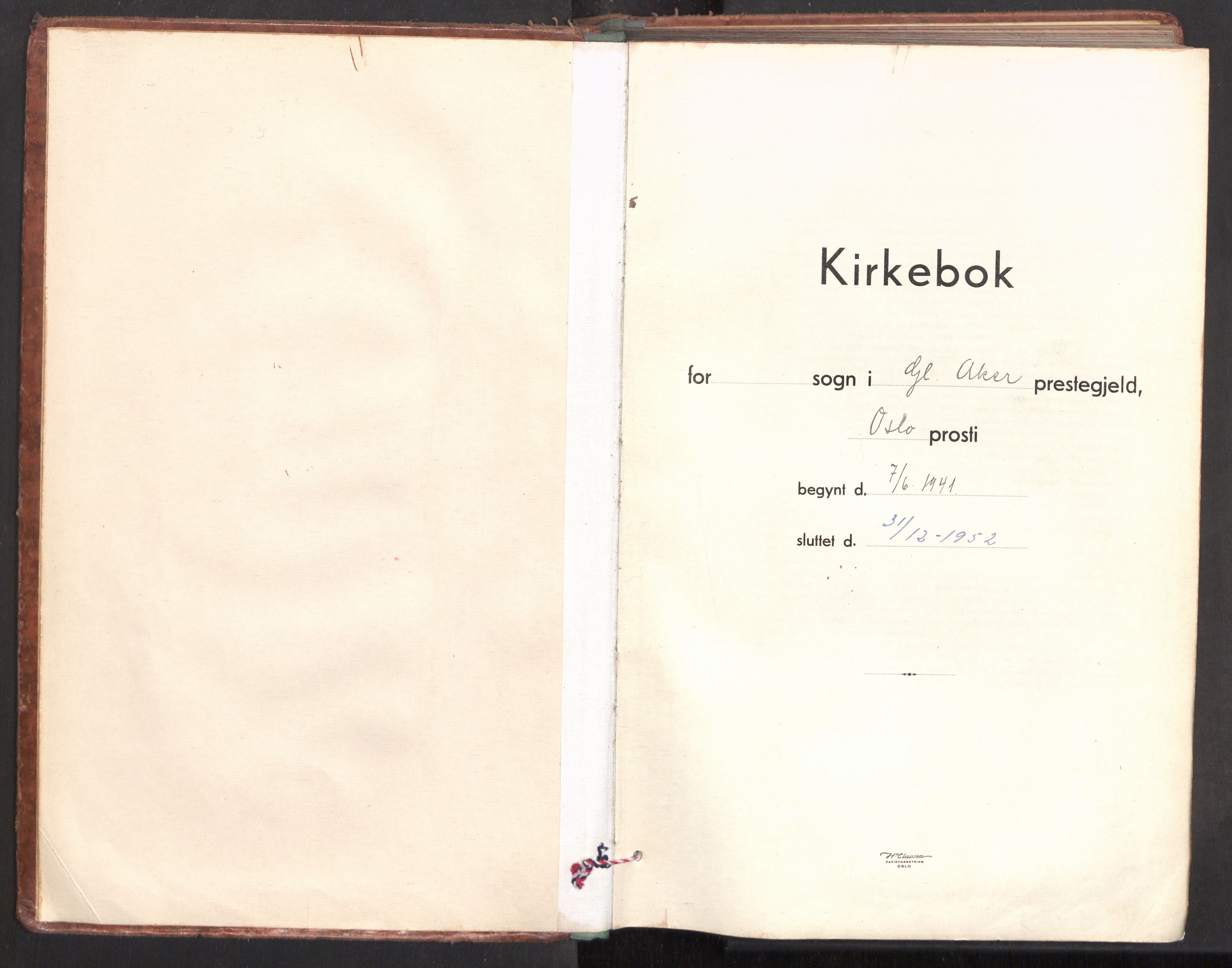 Gamle Aker prestekontor Kirkebøker, SAO/A-10617a/F/L0022: Parish register (official) no. 22, 1941-1952