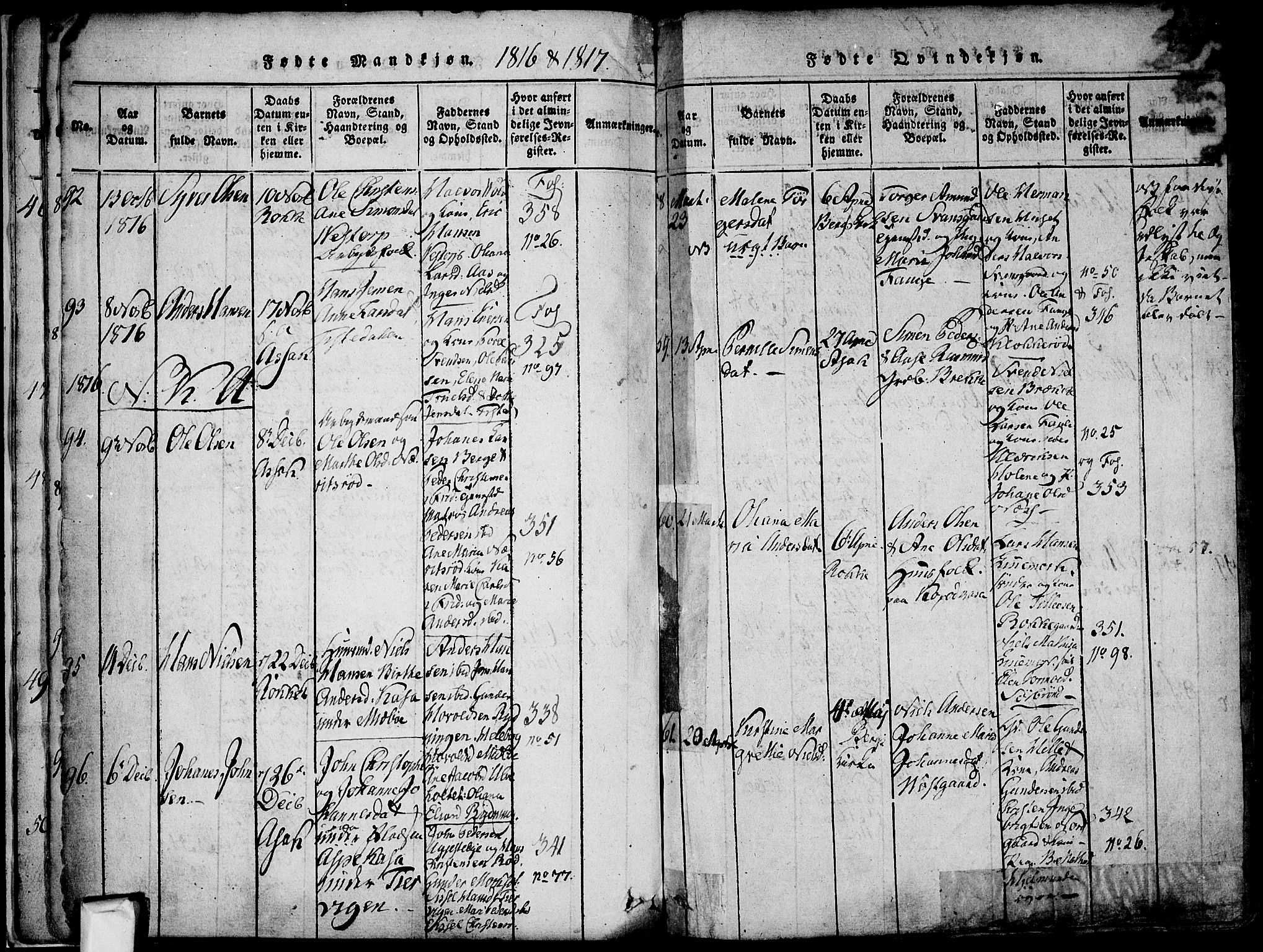 Berg prestekontor Kirkebøker, SAO/A-10902/F/Fa/L0002: Parish register (official) no. I 2, 1815-1831, p. 22