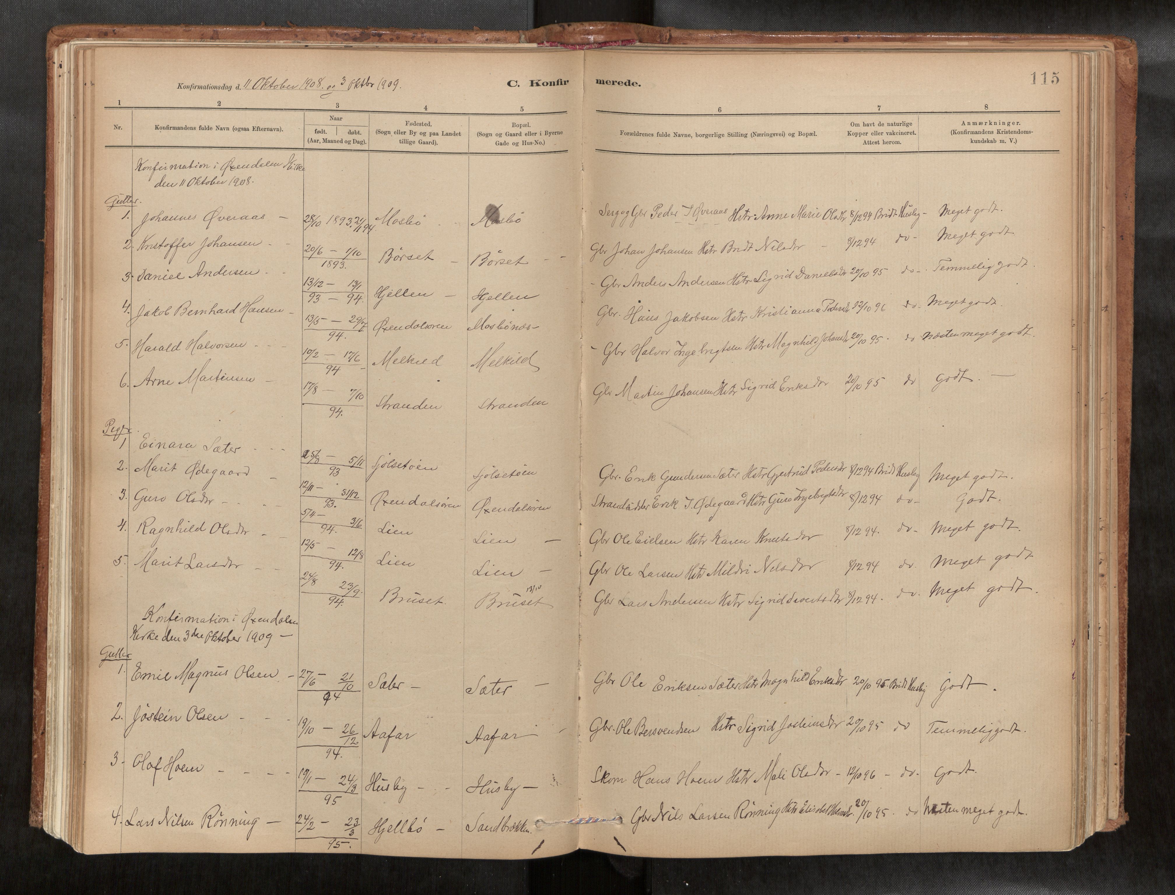 Ministerialprotokoller, klokkerbøker og fødselsregistre - Møre og Romsdal, SAT/A-1454/588/L1006: Parish register (official) no. 588A03, 1886-1912, p. 115