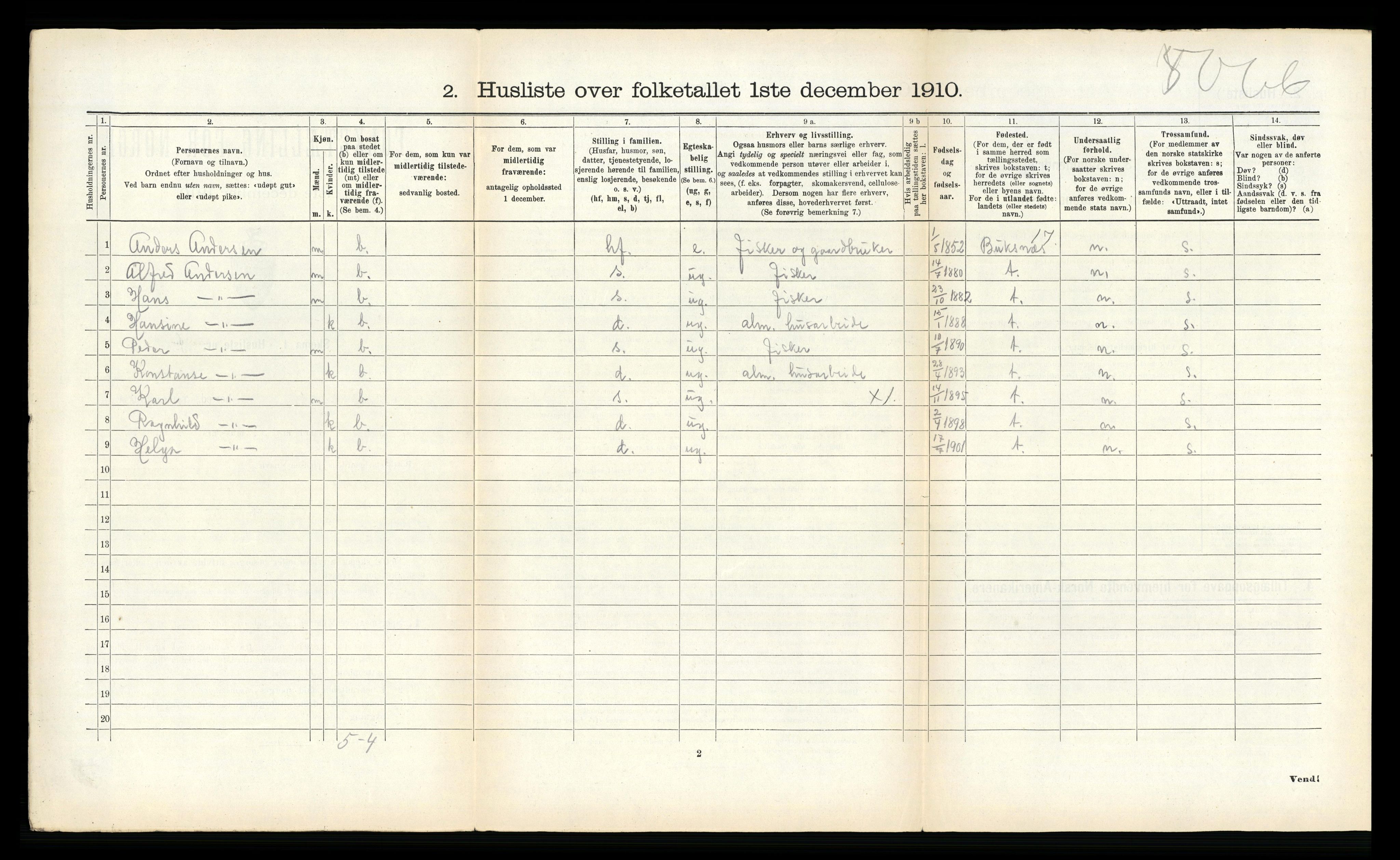 RA, 1910 census for Borge, 1910, p. 470