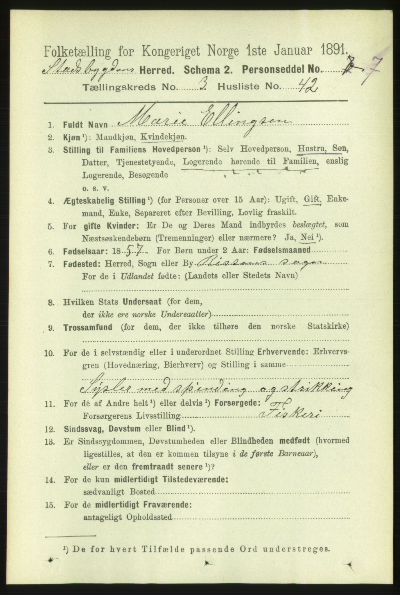 RA, 1891 census for 1625 Stadsbygd, 1891, p. 1620