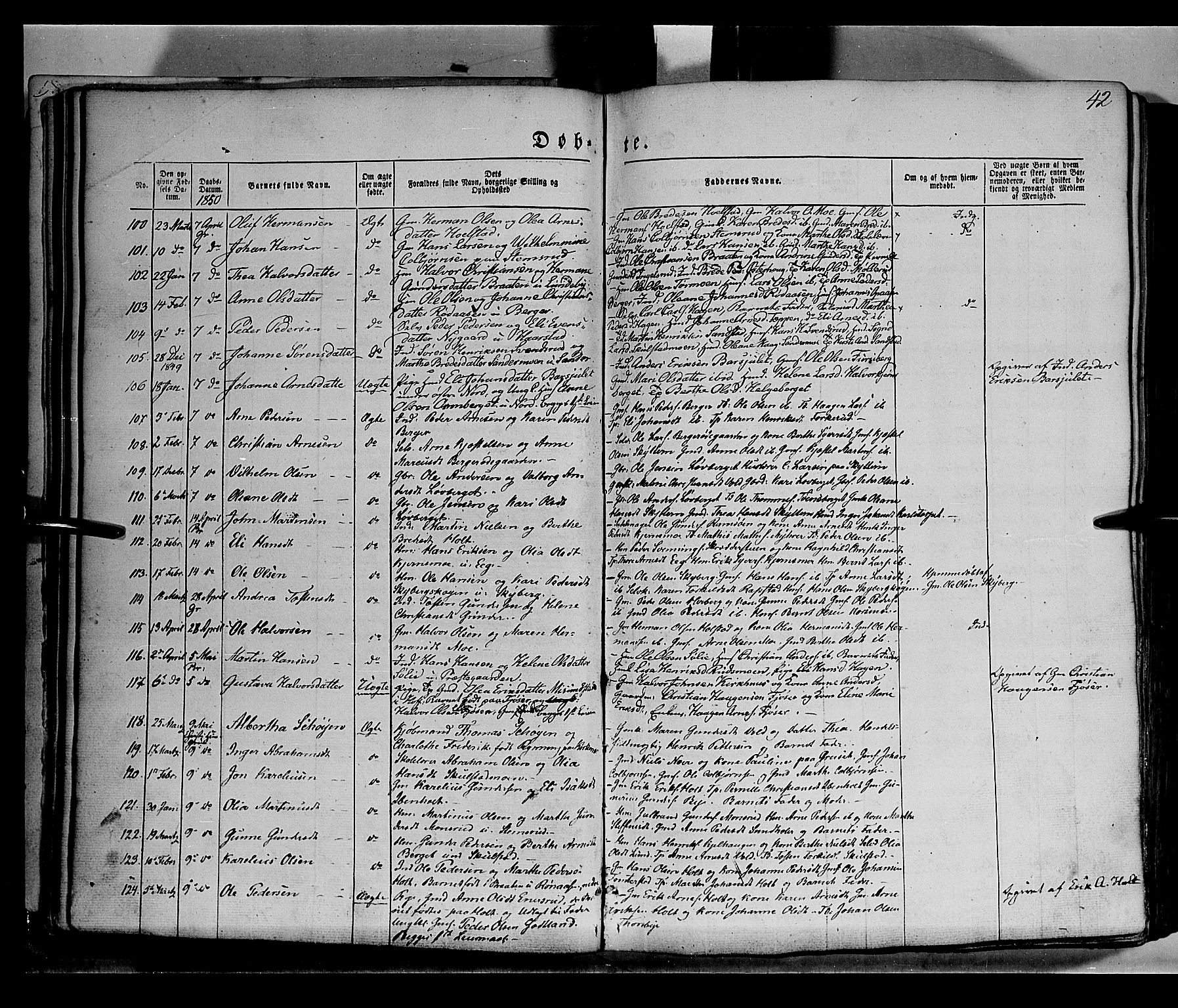 Grue prestekontor, AV/SAH-PREST-036/H/Ha/Haa/L0008: Parish register (official) no. 8, 1847-1858, p. 42