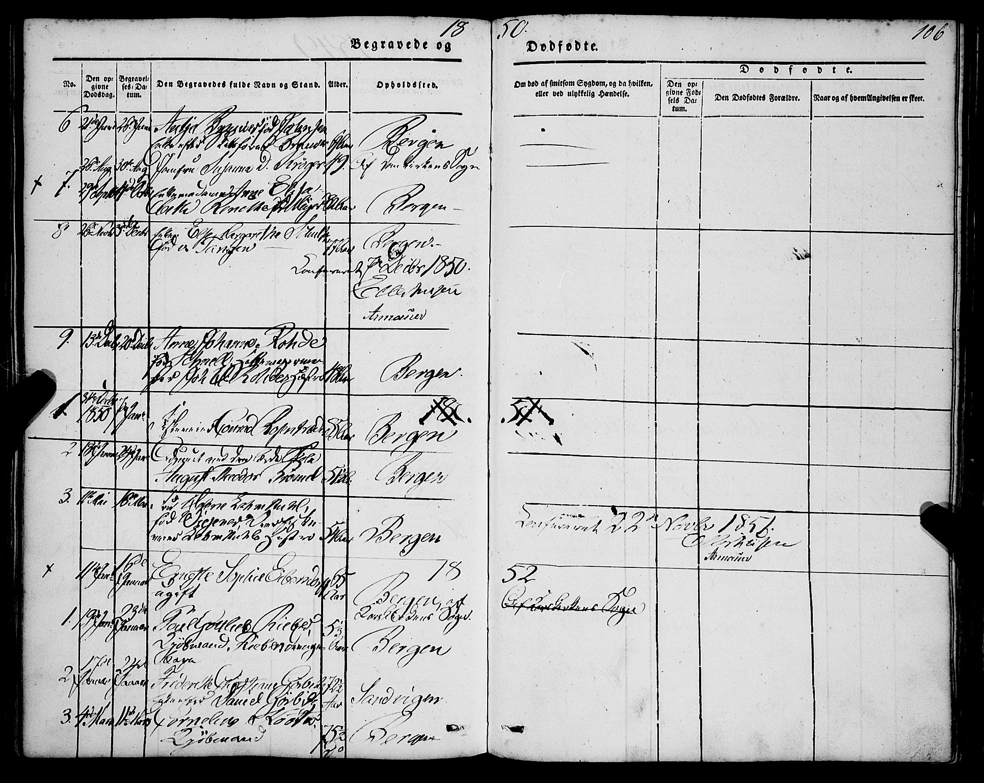 Mariakirken Sokneprestembete, SAB/A-76901/H/Haa/L0006: Parish register (official) no. A 6, 1846-1877, p. 106