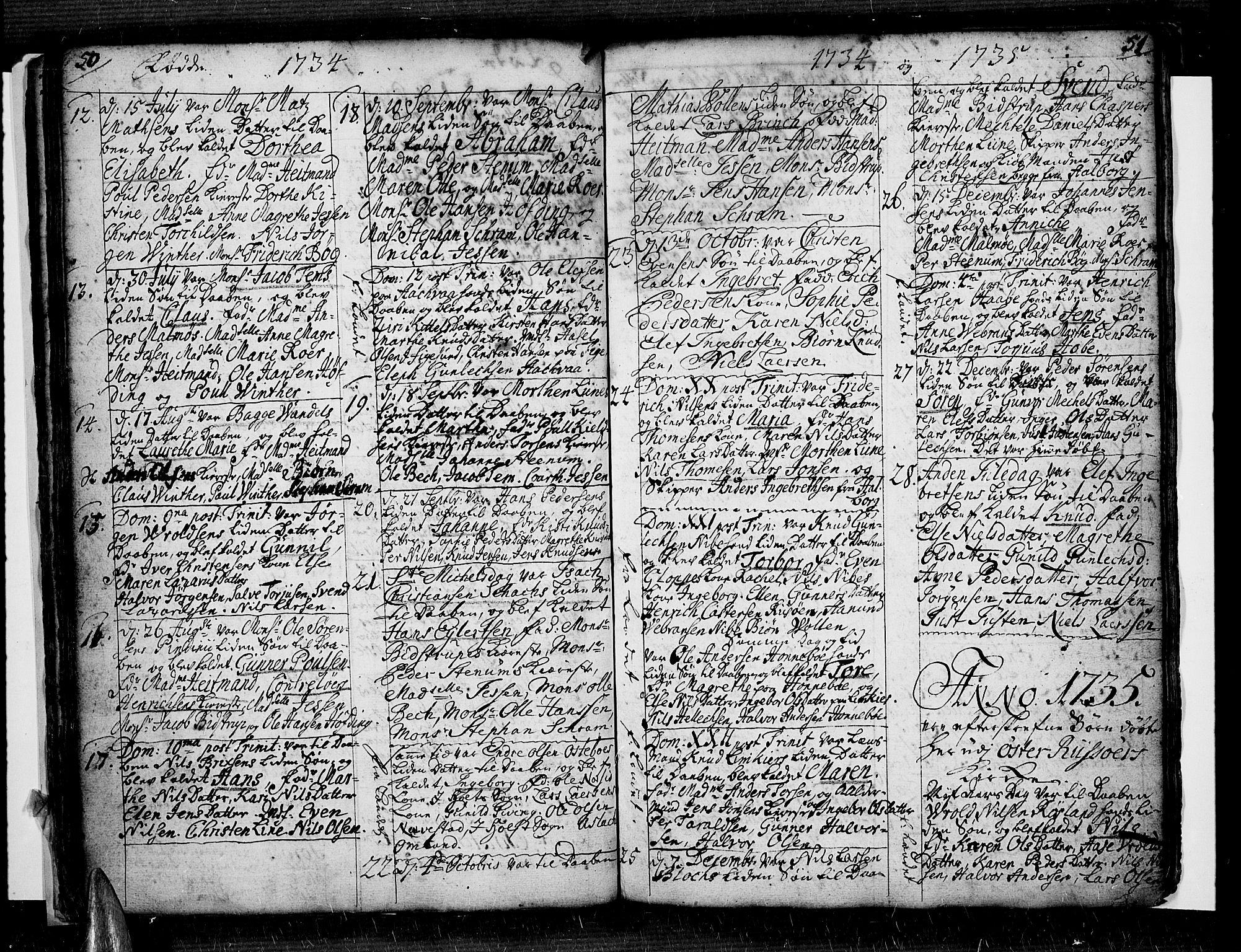 Risør sokneprestkontor, SAK/1111-0035/F/Fb/L0001: Parish register (copy) no. B 1, 1716-1747, p. 50-51