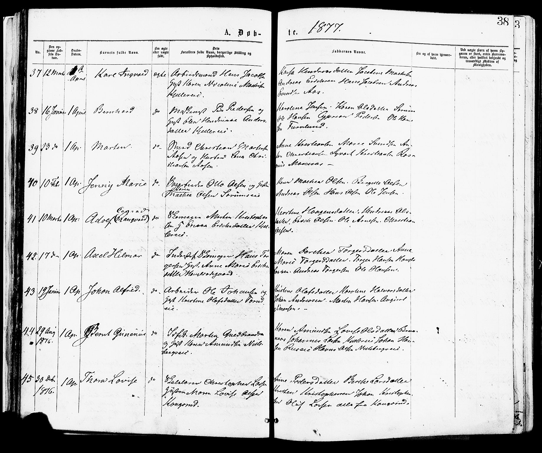 Skedsmo prestekontor Kirkebøker, SAO/A-10033a/F/Fa/L0012: Parish register (official) no. I 12, 1876-1883, p. 38