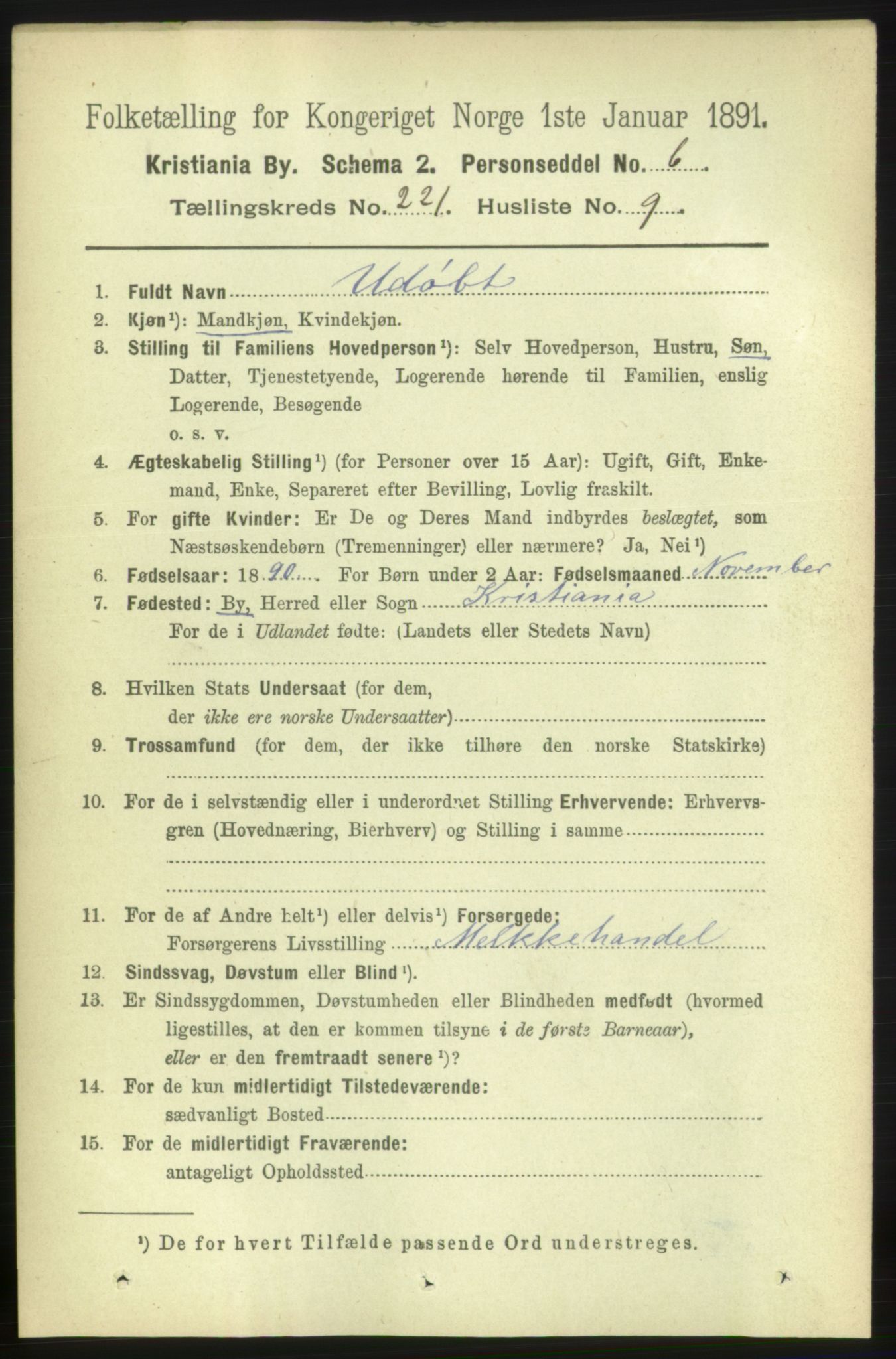 RA, 1891 census for 0301 Kristiania, 1891, p. 132398