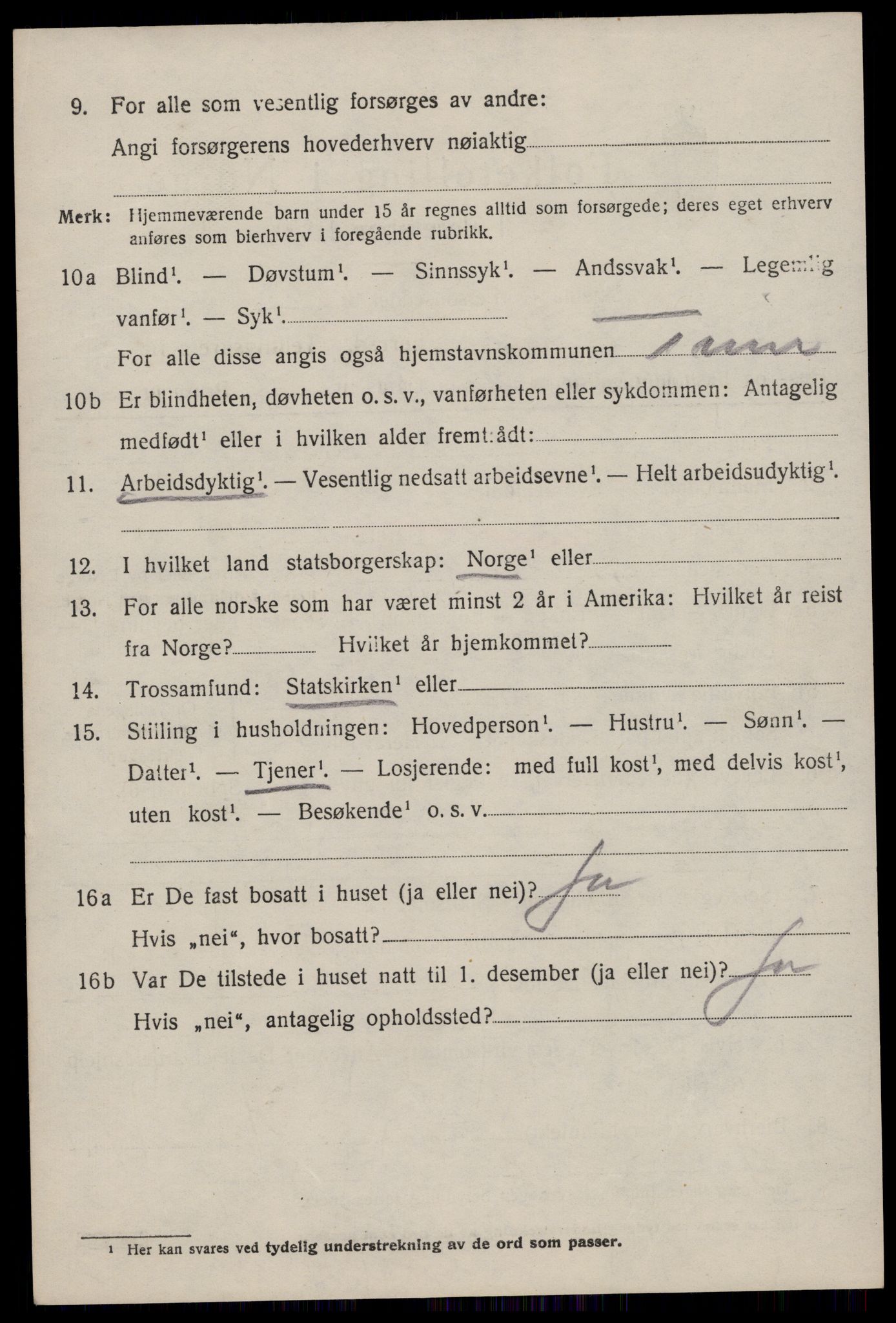 SAKO, 1920 census for Tinn, 1920, p. 7599