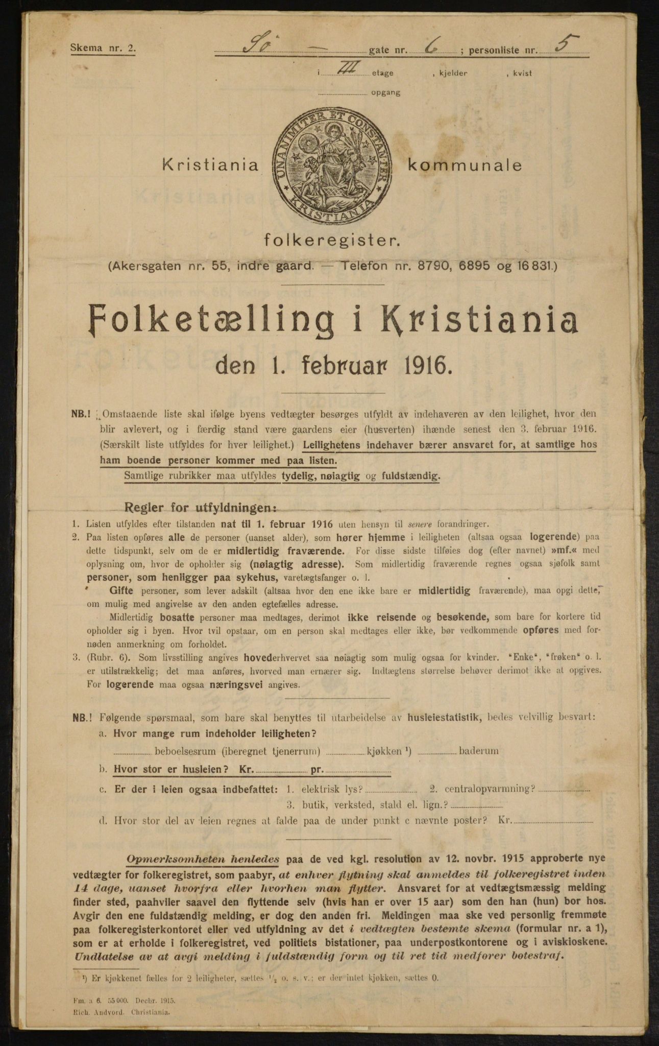 OBA, Municipal Census 1916 for Kristiania, 1916, p. 97574