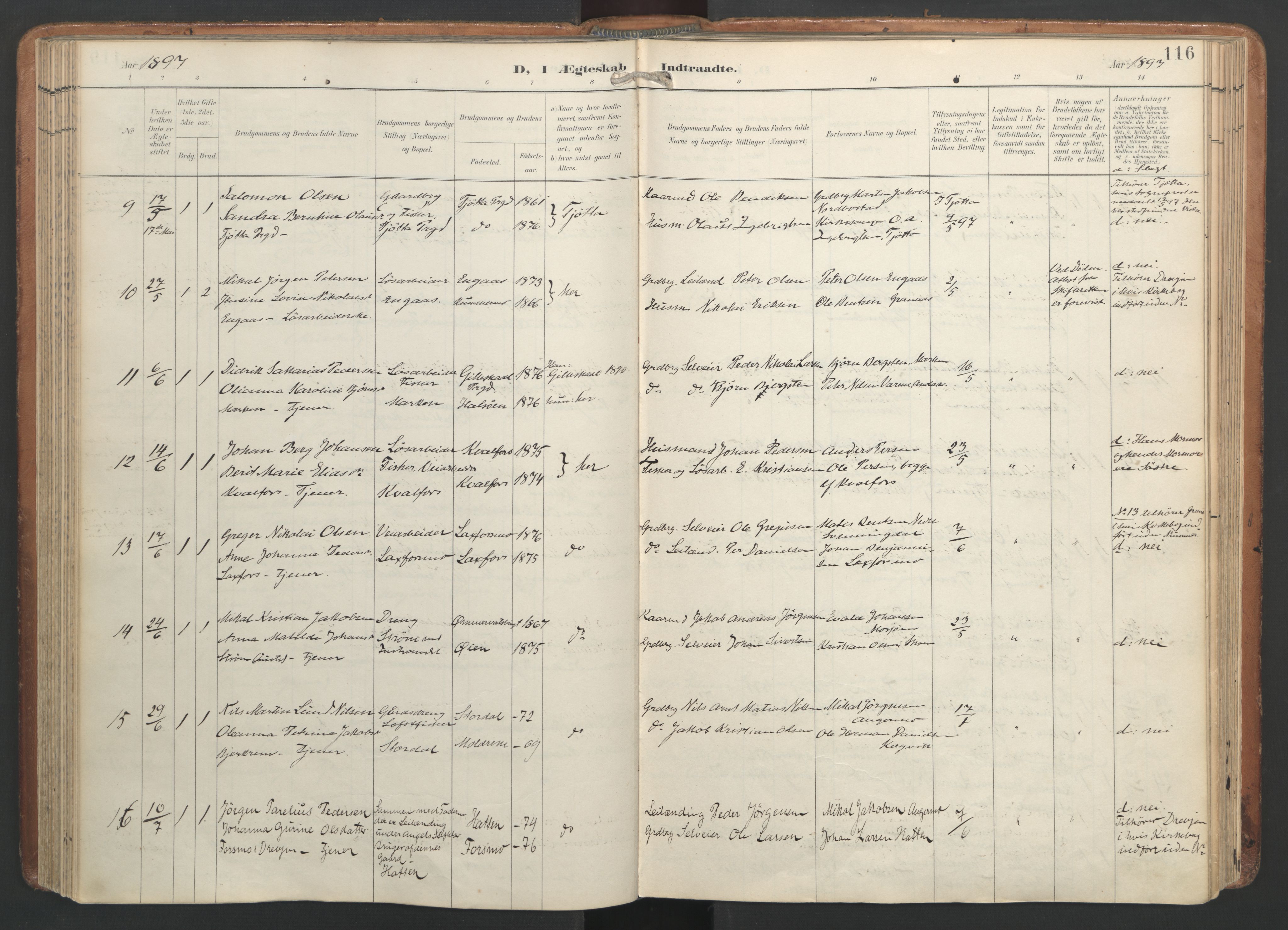 Ministerialprotokoller, klokkerbøker og fødselsregistre - Nordland, AV/SAT-A-1459/820/L0298: Parish register (official) no. 820A19, 1897-1915, p. 116