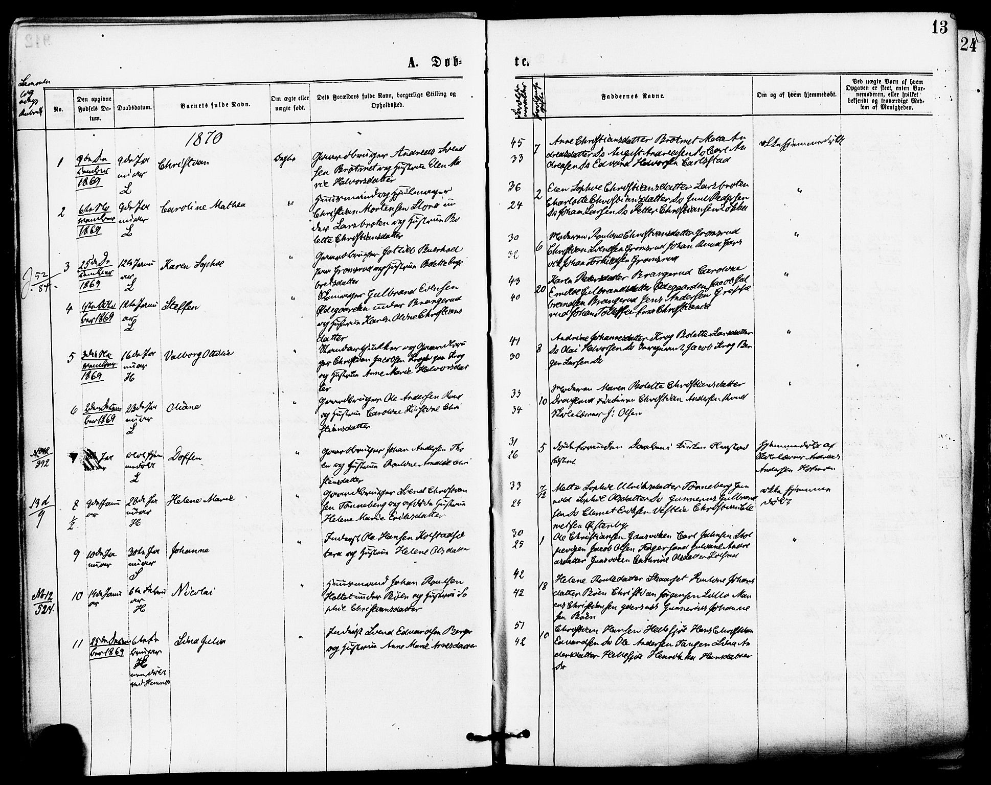 Høland prestekontor Kirkebøker, AV/SAO-A-10346a/F/Fa/L0012.a: Parish register (official) no. I 12A, 1869-1879, p. 13