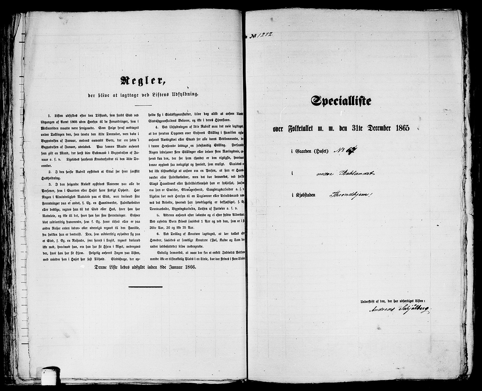 RA, 1865 census for Trondheim, 1865, p. 2643