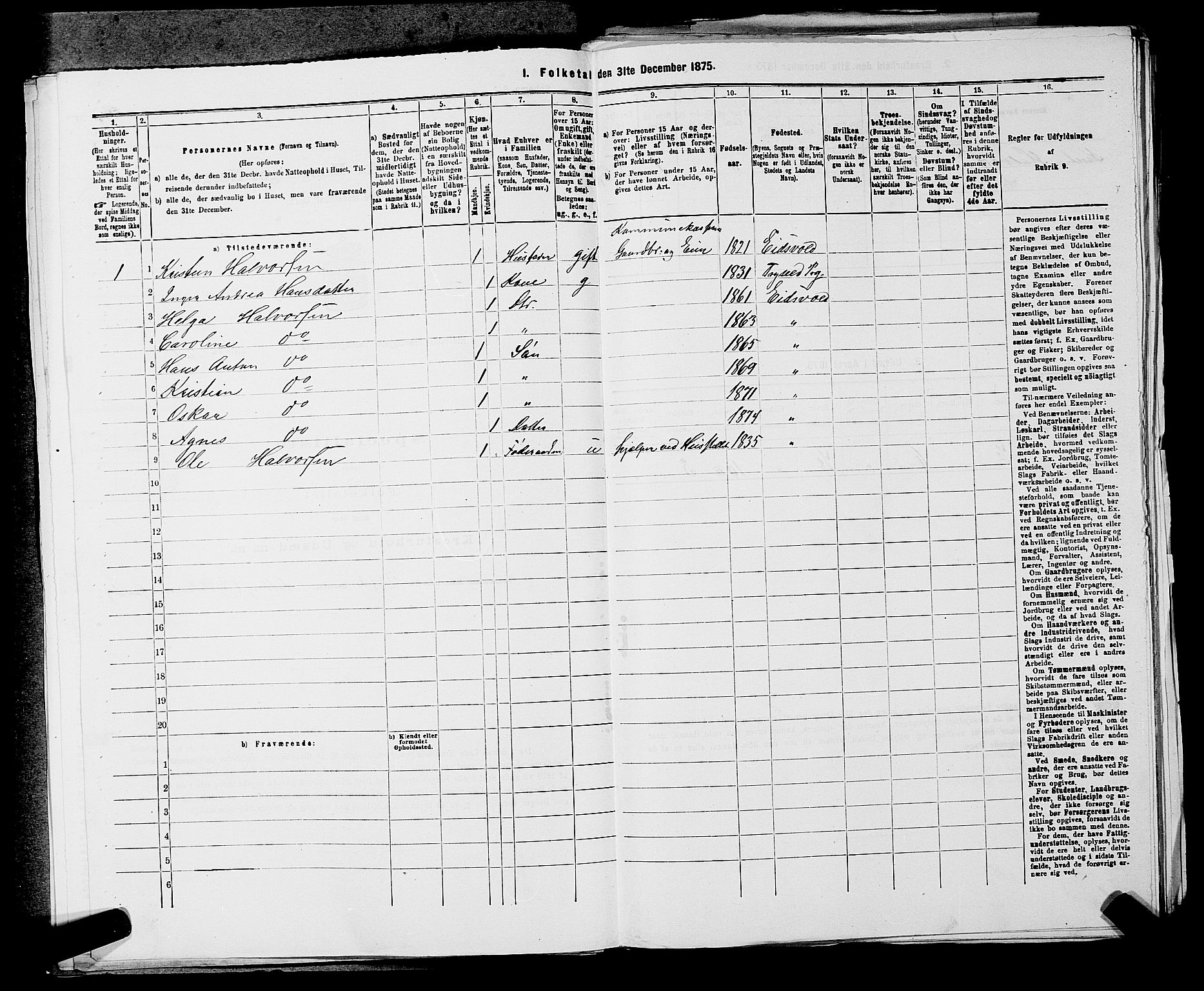 RA, 1875 census for 0237P Eidsvoll, 1875, p. 1512