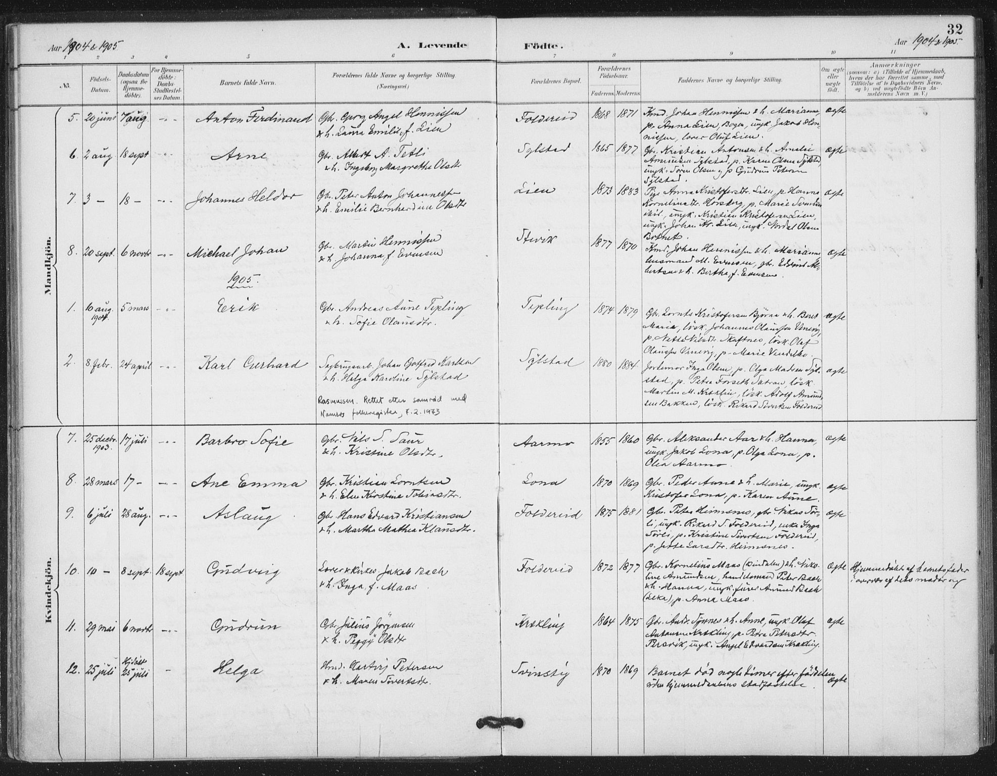 Ministerialprotokoller, klokkerbøker og fødselsregistre - Nord-Trøndelag, SAT/A-1458/783/L0660: Parish register (official) no. 783A02, 1886-1918, p. 32