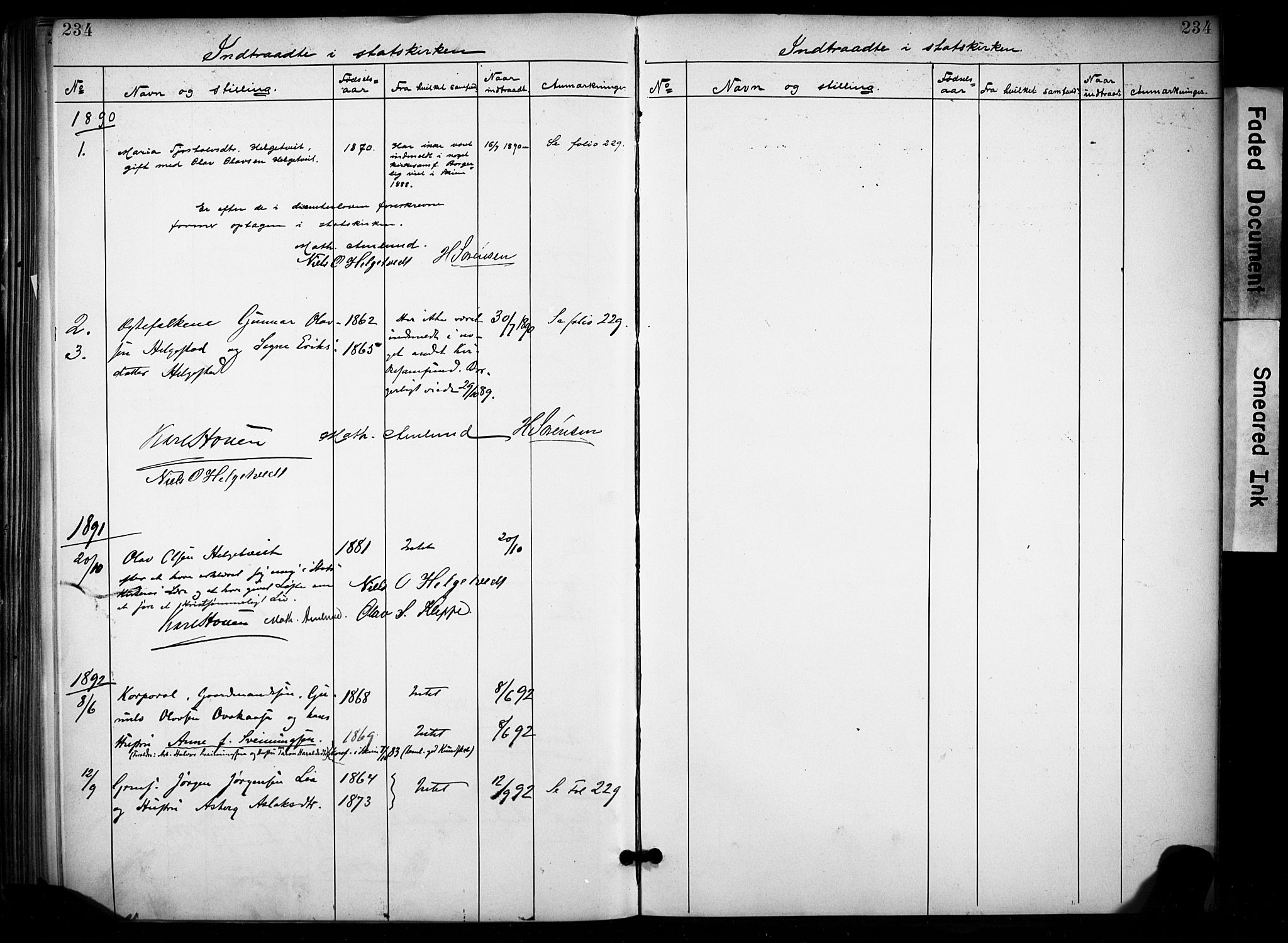 Lunde kirkebøker, SAKO/A-282/F/Fa/L0002: Parish register (official) no. I 2, 1884-1892, p. 234