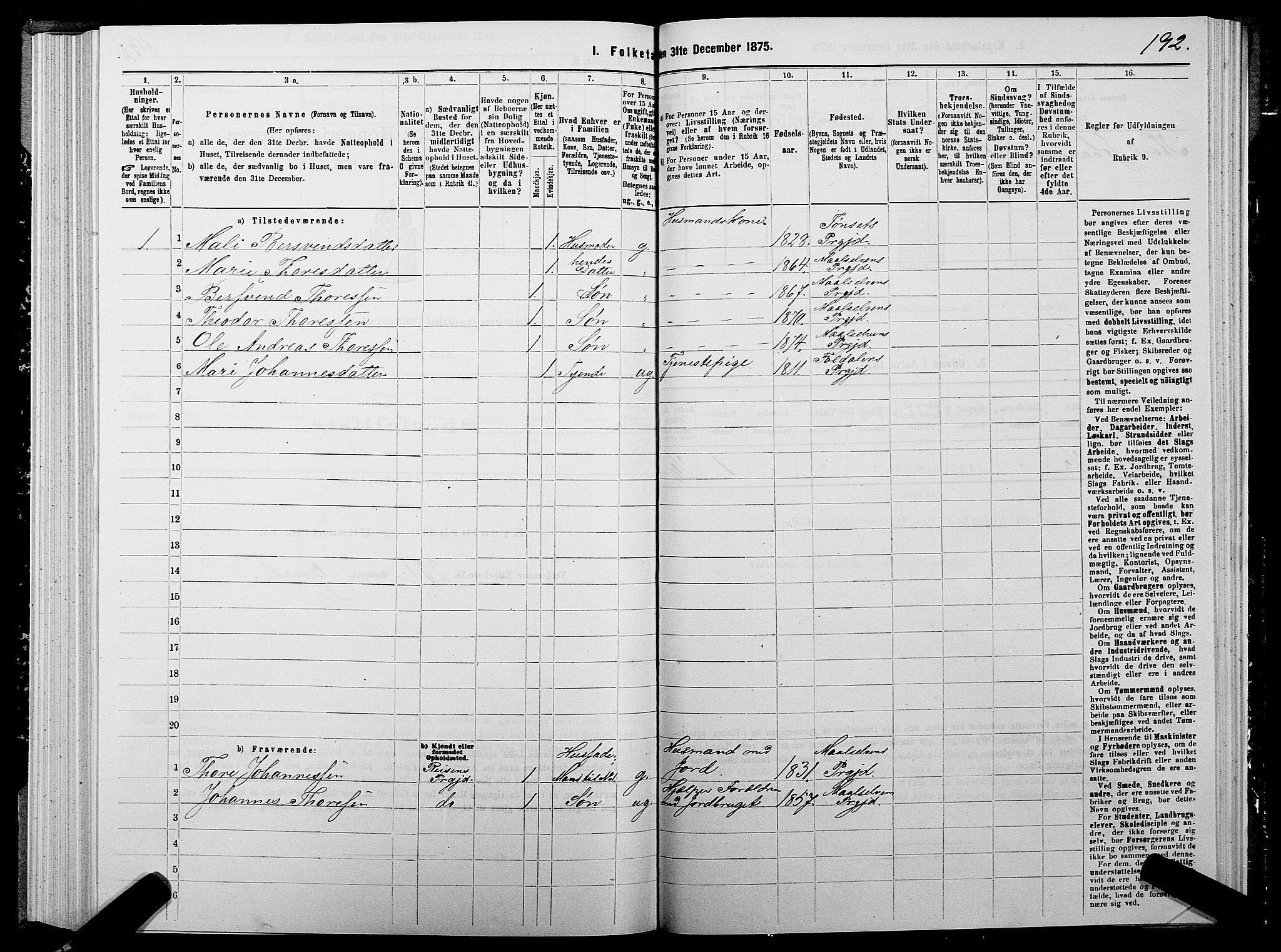 SATØ, 1875 census for 1924P Målselv, 1875, p. 3192